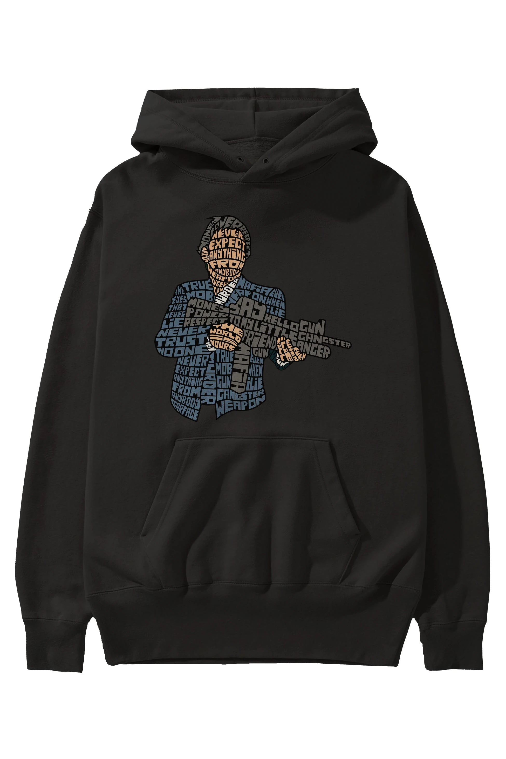 Mafia Ön Baskılı Hoodie Oversize Kapüşonlu Sweatshirt Erkek Kadın Unisex