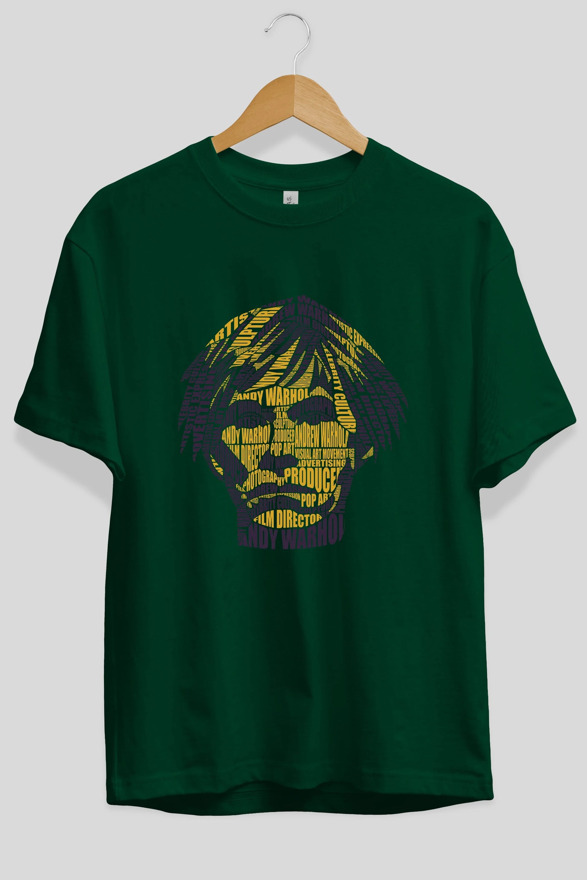 Andy Warhol Calligram Ön Baskılı Oversize t-shirt %100 pamuk Erkek Kadın Unisex