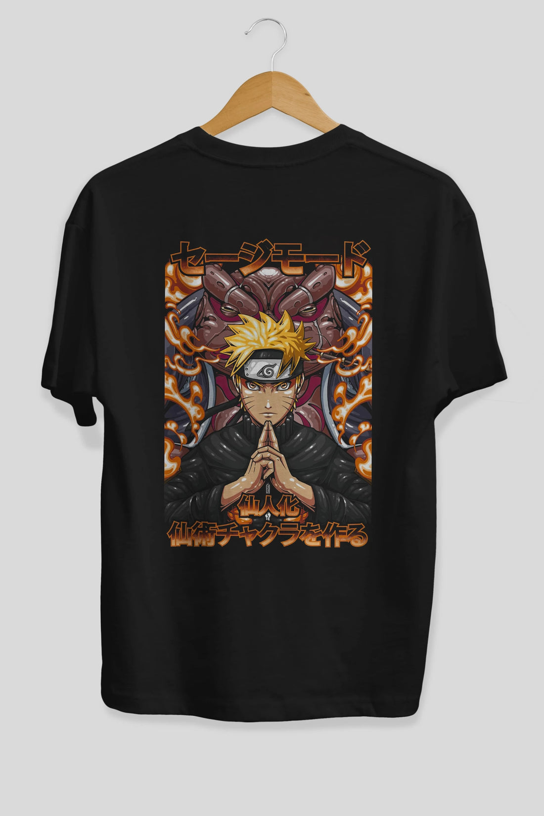 NARUTO (10) Anime Arka Baskılı Oversize t-shirt Erkek Kadın Unisex