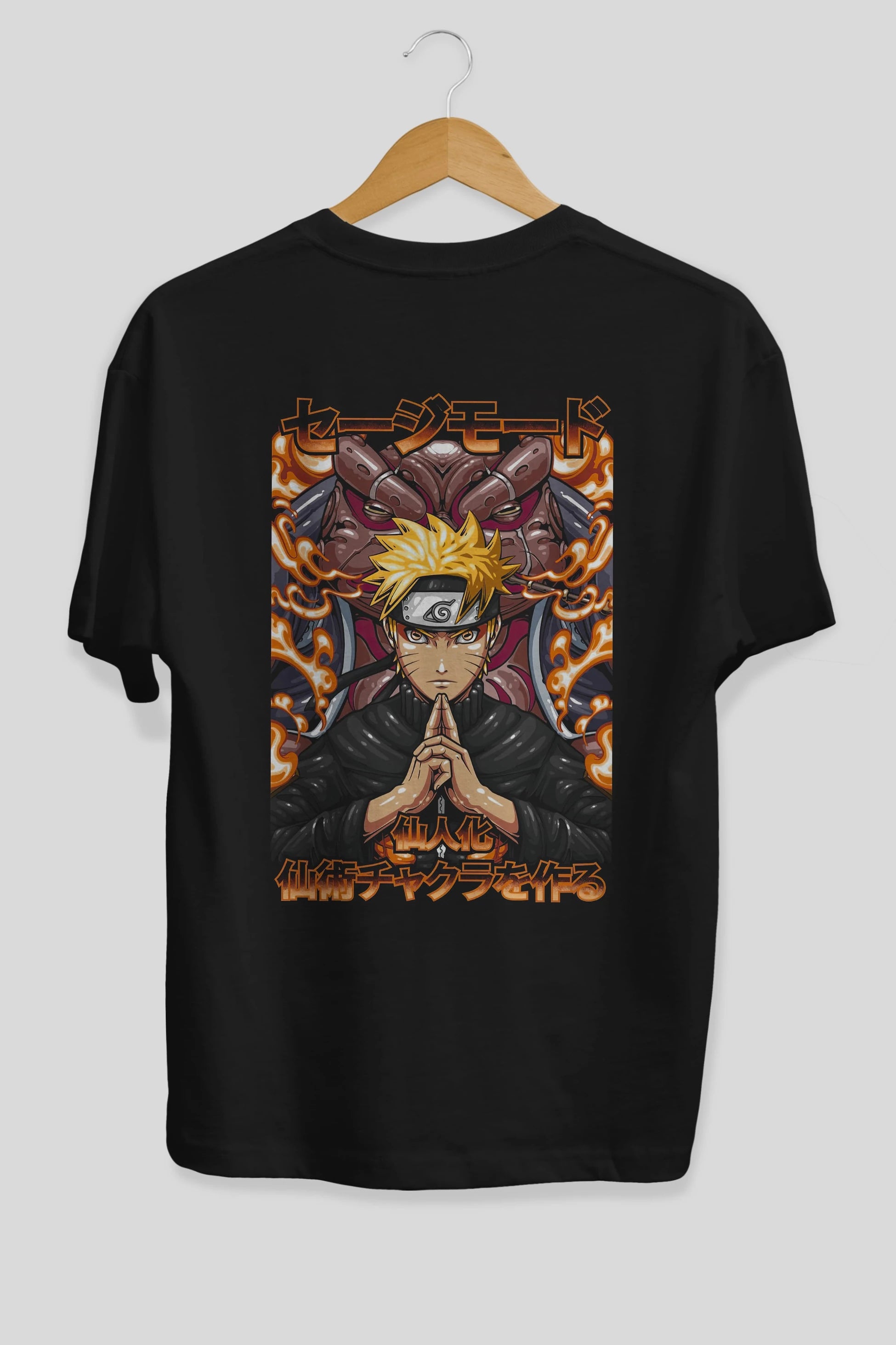 NARUTO (10) Anime Arka Baskılı Oversize t-shirt Erkek Kadın Unisex