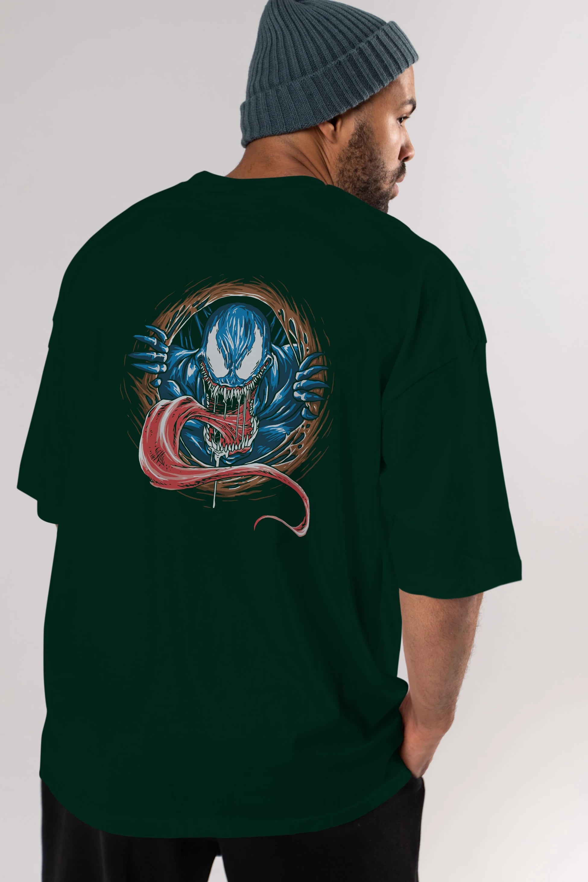 Venom (7) Arka Baskılı Oversize t-shirt Erkek Kadın Unisex %100 Pamuk Bisiklet Yaka tişort