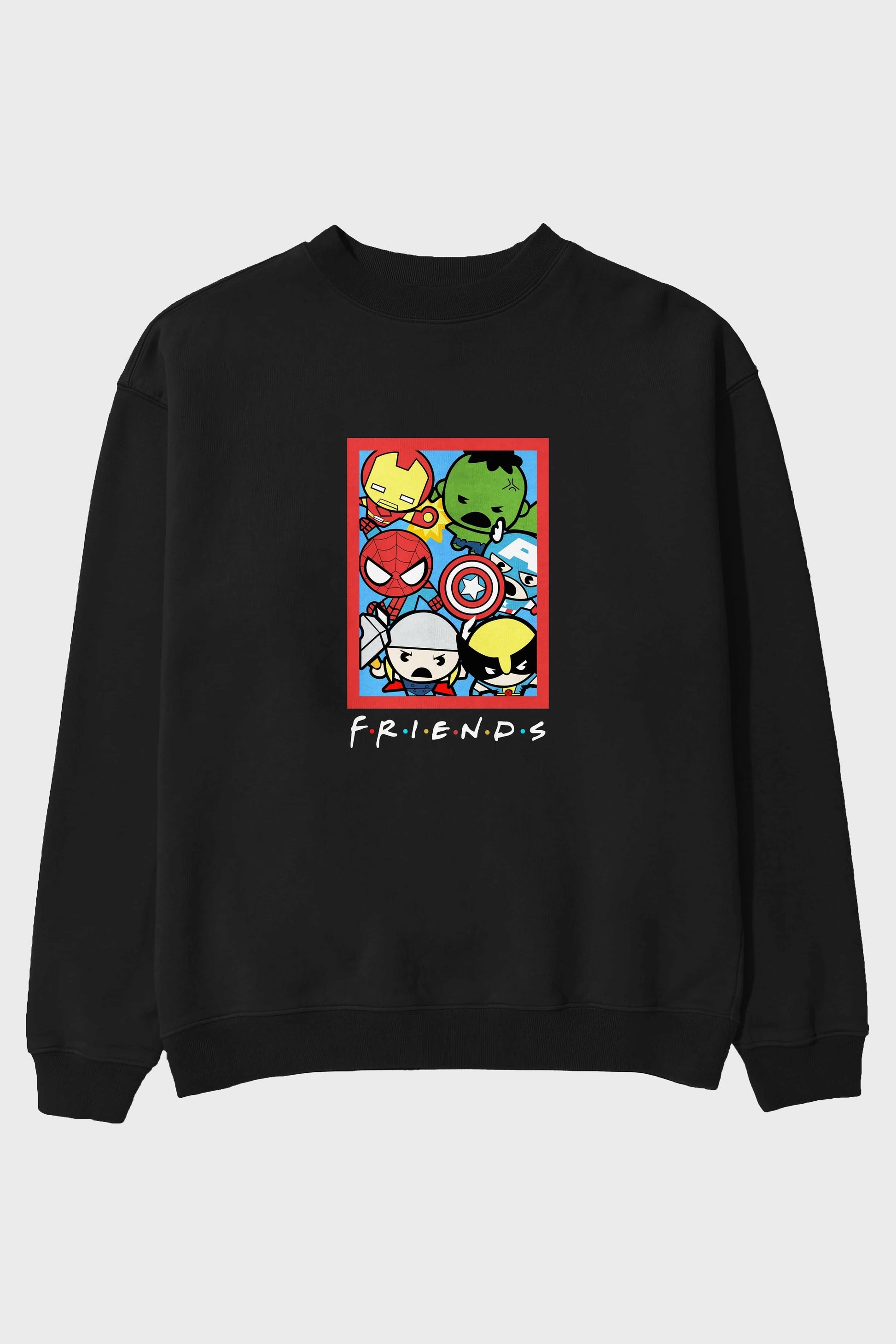 Friends Avenger Ön Baskılı Oversize Sweatshirt Erkek Kadın Unisex