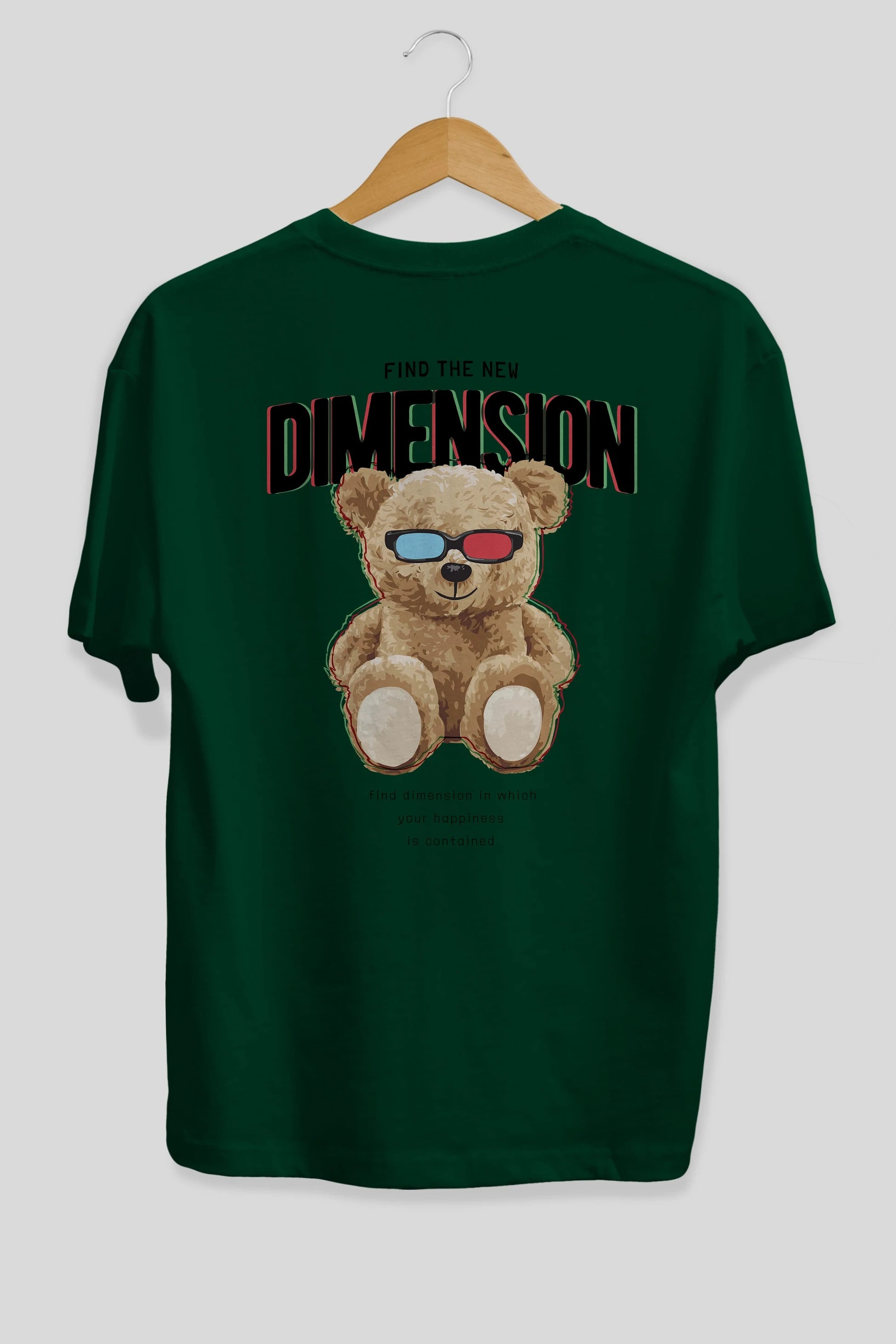Teddy Bear Dimension Arka Baskılı Oversize t-shirt Erkek Kadın Unisex %100 Pamuk