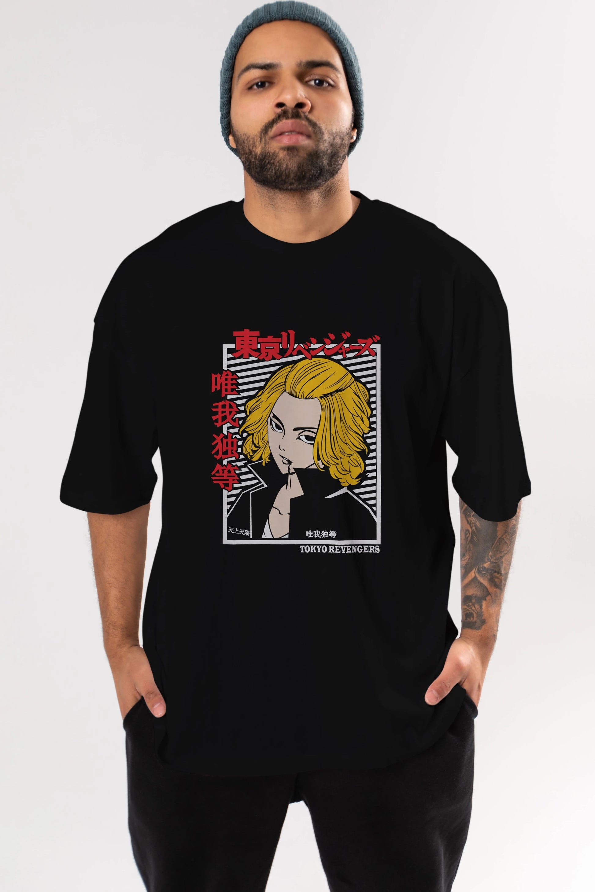 TokyoRev. M Anime Ön Baskılı Oversize t-shirt %100 pamuk Erkek Kadın Unisex