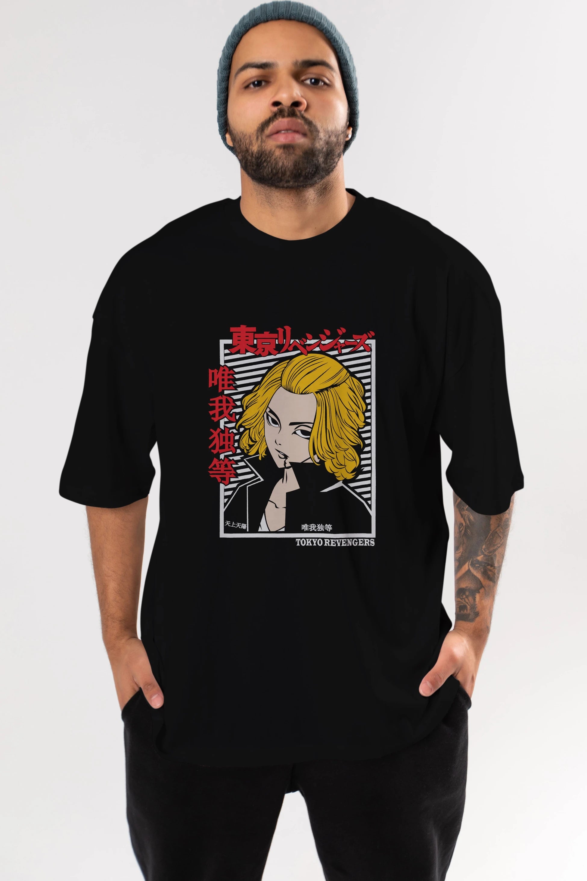 TokyoRev. M Anime Ön Baskılı Oversize t-shirt %100 pamuk Erkek Kadın Unisex