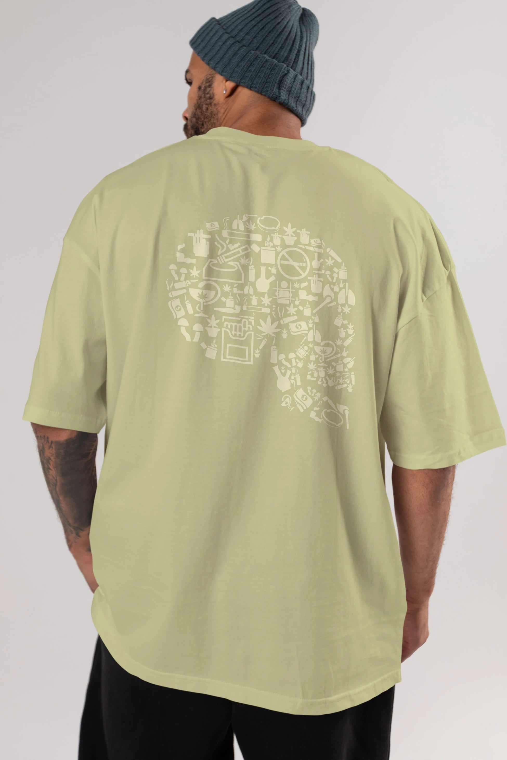 Smoking Kills Arka Baskılı Oversize t-shirt %100 pamuk Erkek Kadın Unisex