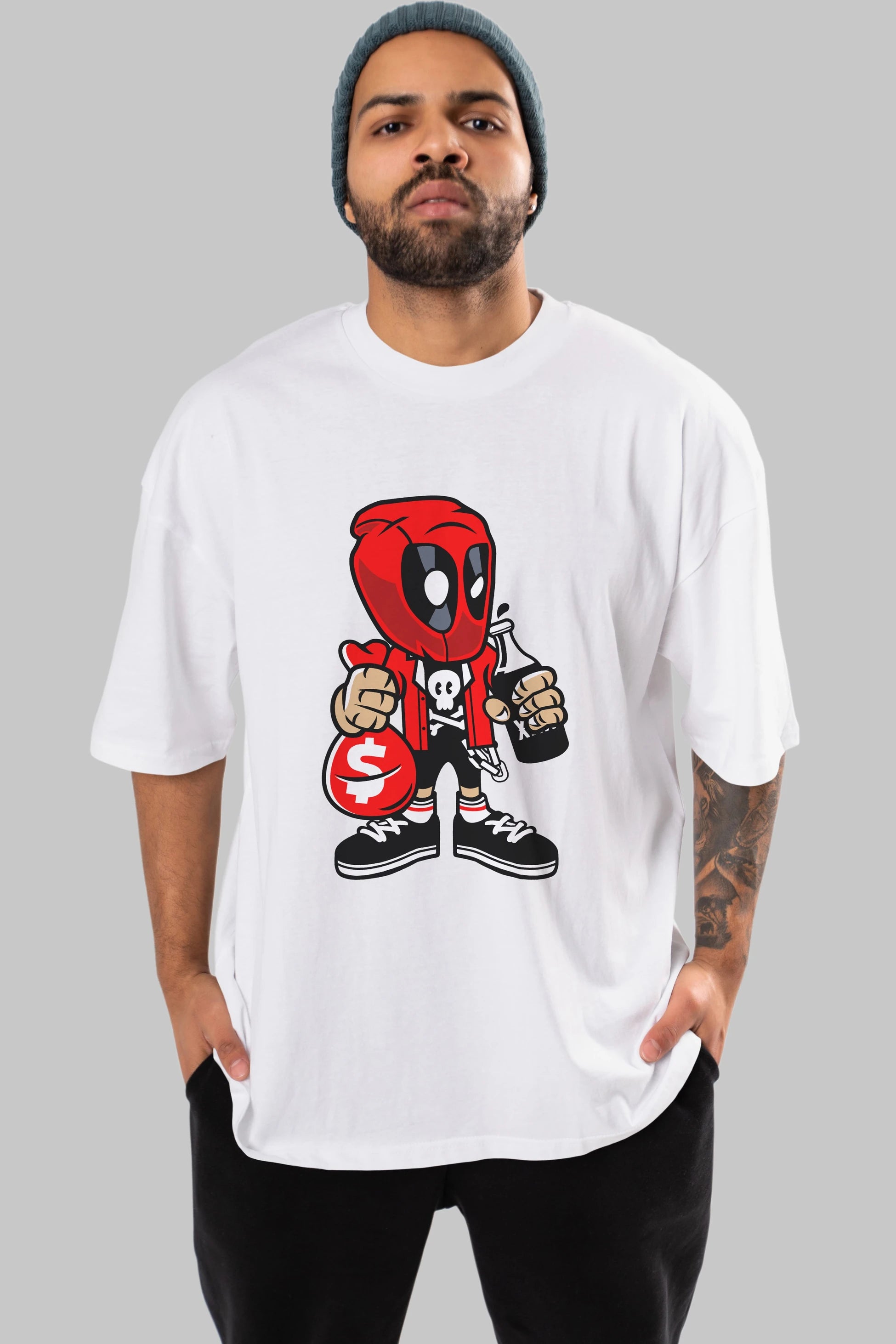 Deadpool (20) Ön Baskılı Oversize t-shirt Erkek Kadın Unisex %100 Pamuk Bisiklet Yaka tişort