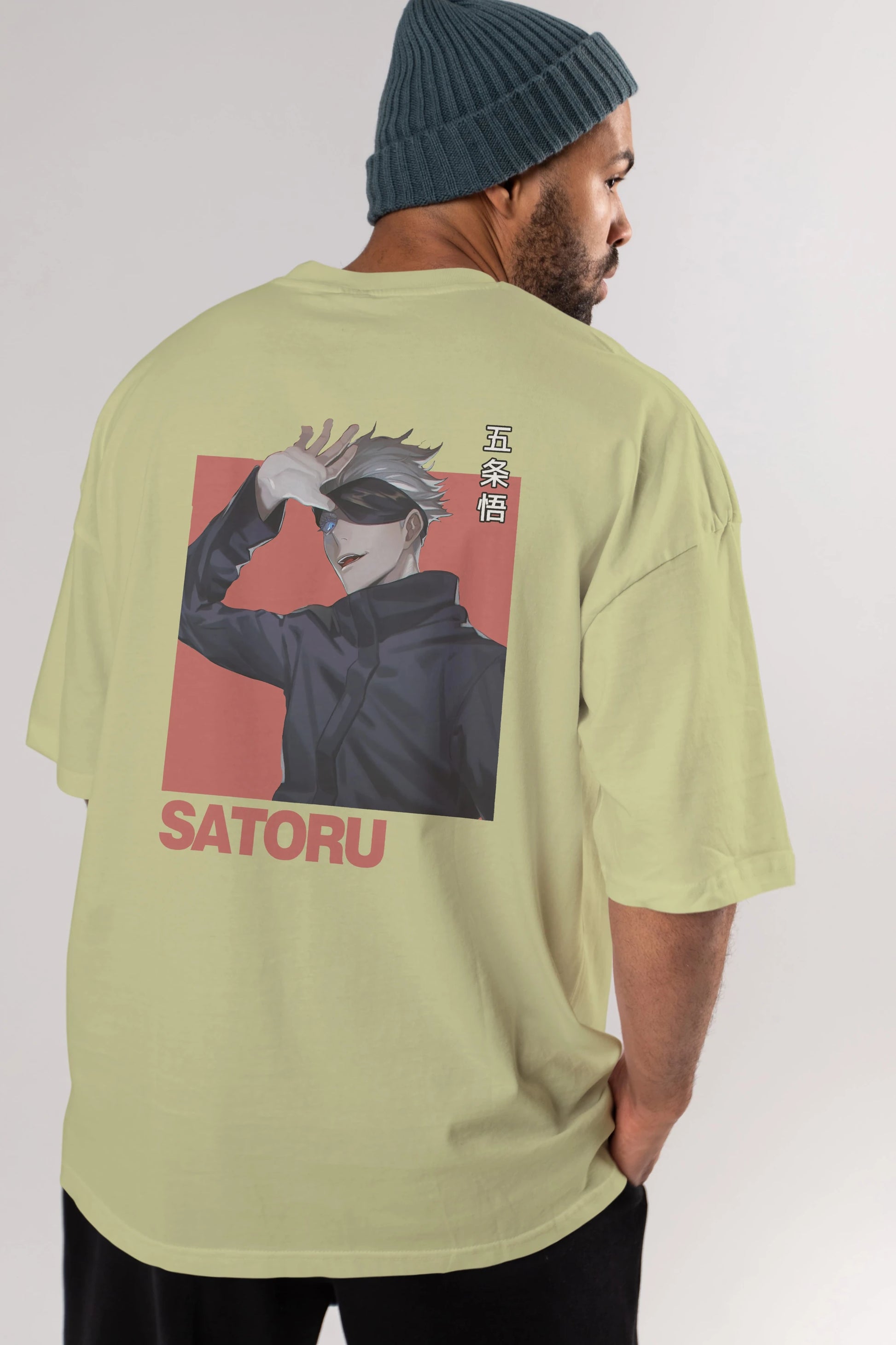 SATORU GOJO 2 Anime Arka Baskılı Oversize t-shirt Erkek Kadın Unisex