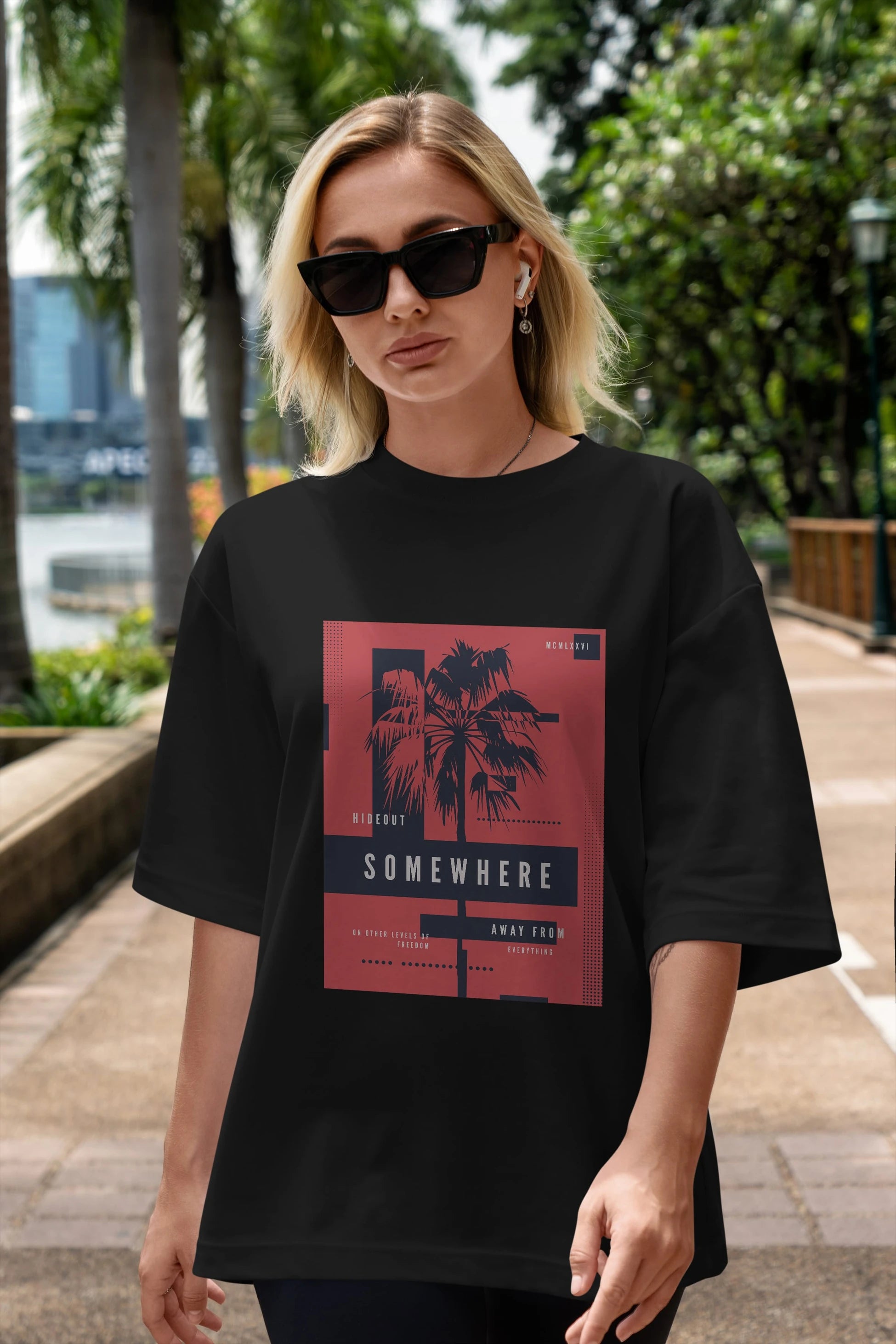Hideout Somewhere Ön Baskılı Oversize t-shirt Erkek Kadın Unisex