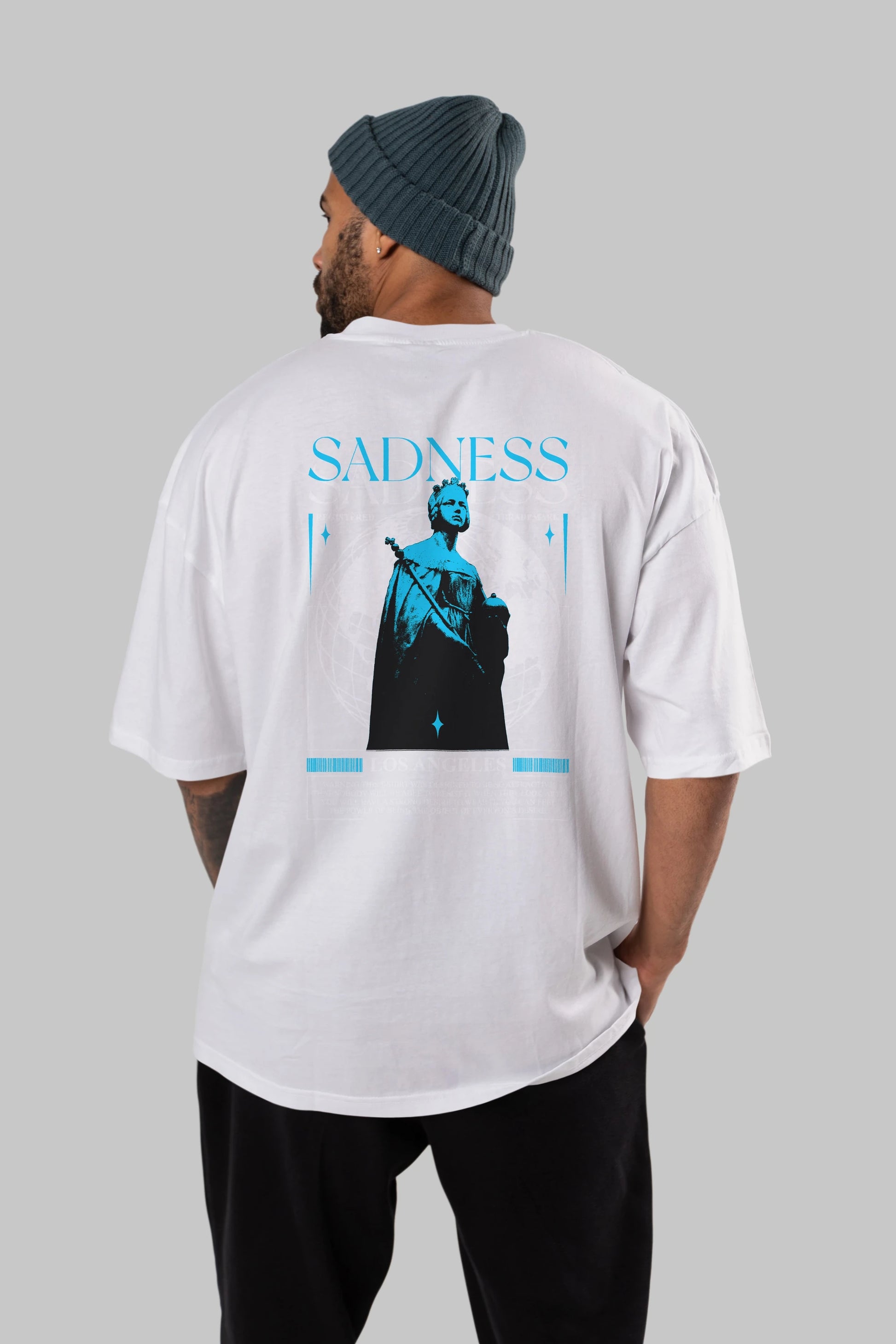 Sadness Los Angeles Arka Baskılı Oversize t-shirt Erkek Kadın Unisex