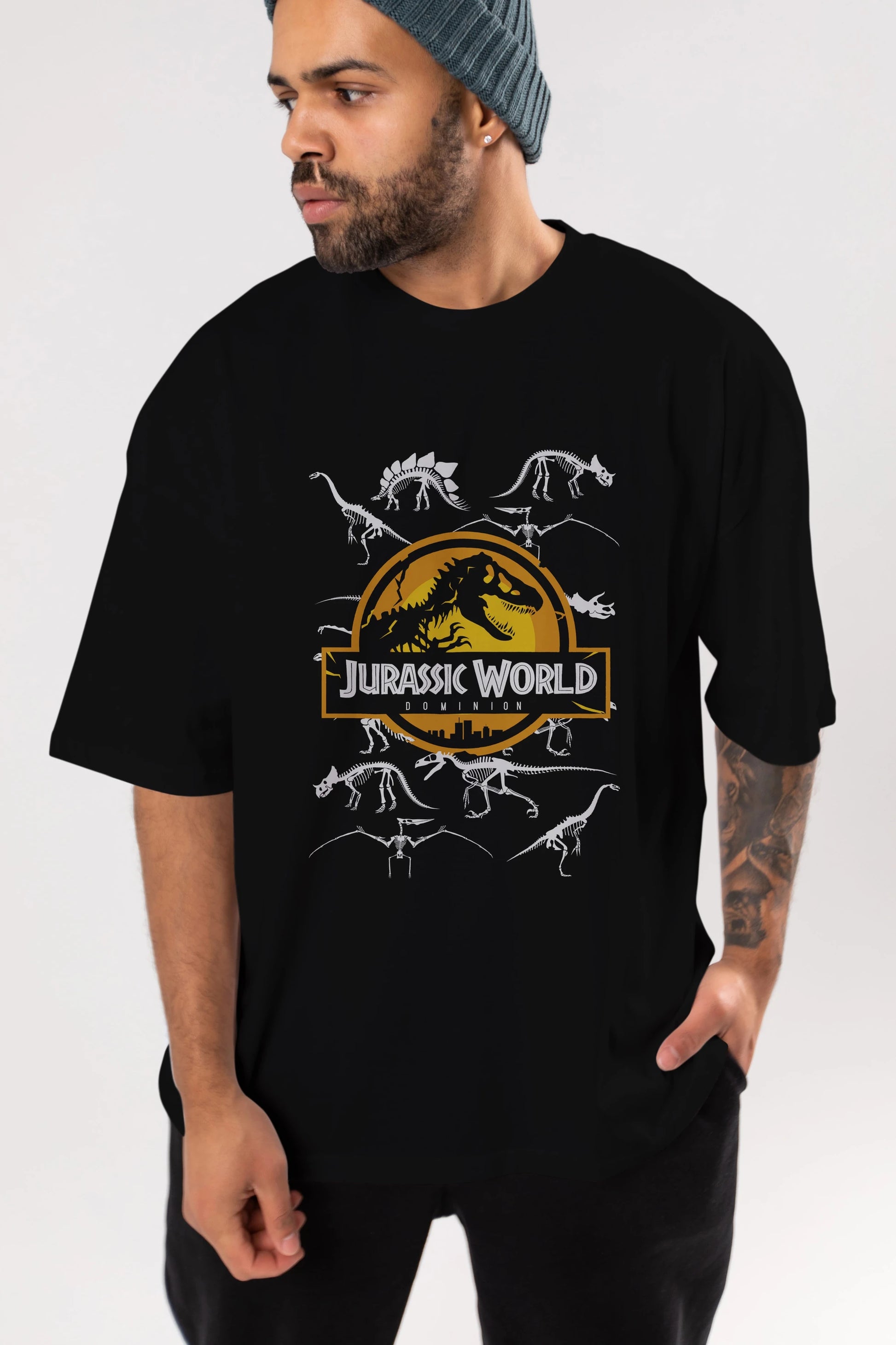 Jurassic Park (5) Ön Baskılı Oversize t-shirt Erkek Kadın Unisex %100 Pamuk Bisiklet Yaka tişort