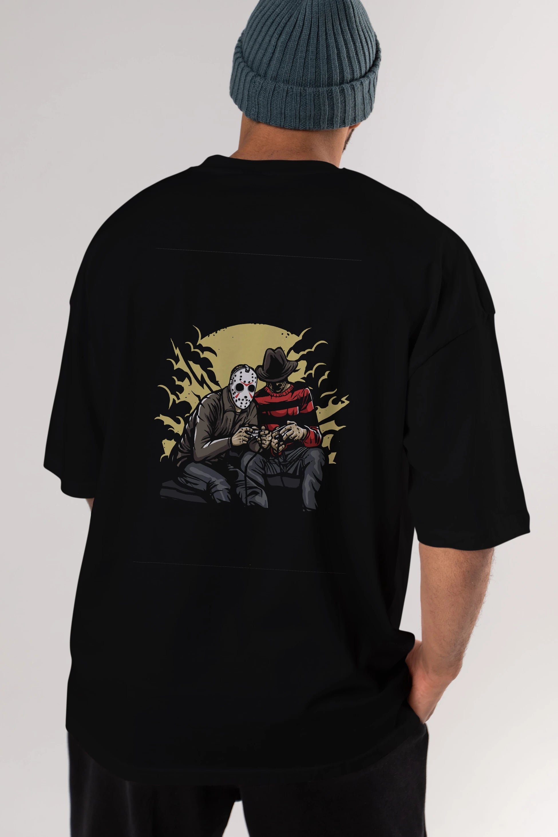 Dark Gamers Arka Baskılı Oversize t-shirt Erkek Kadın Unisex %100 Pamuk