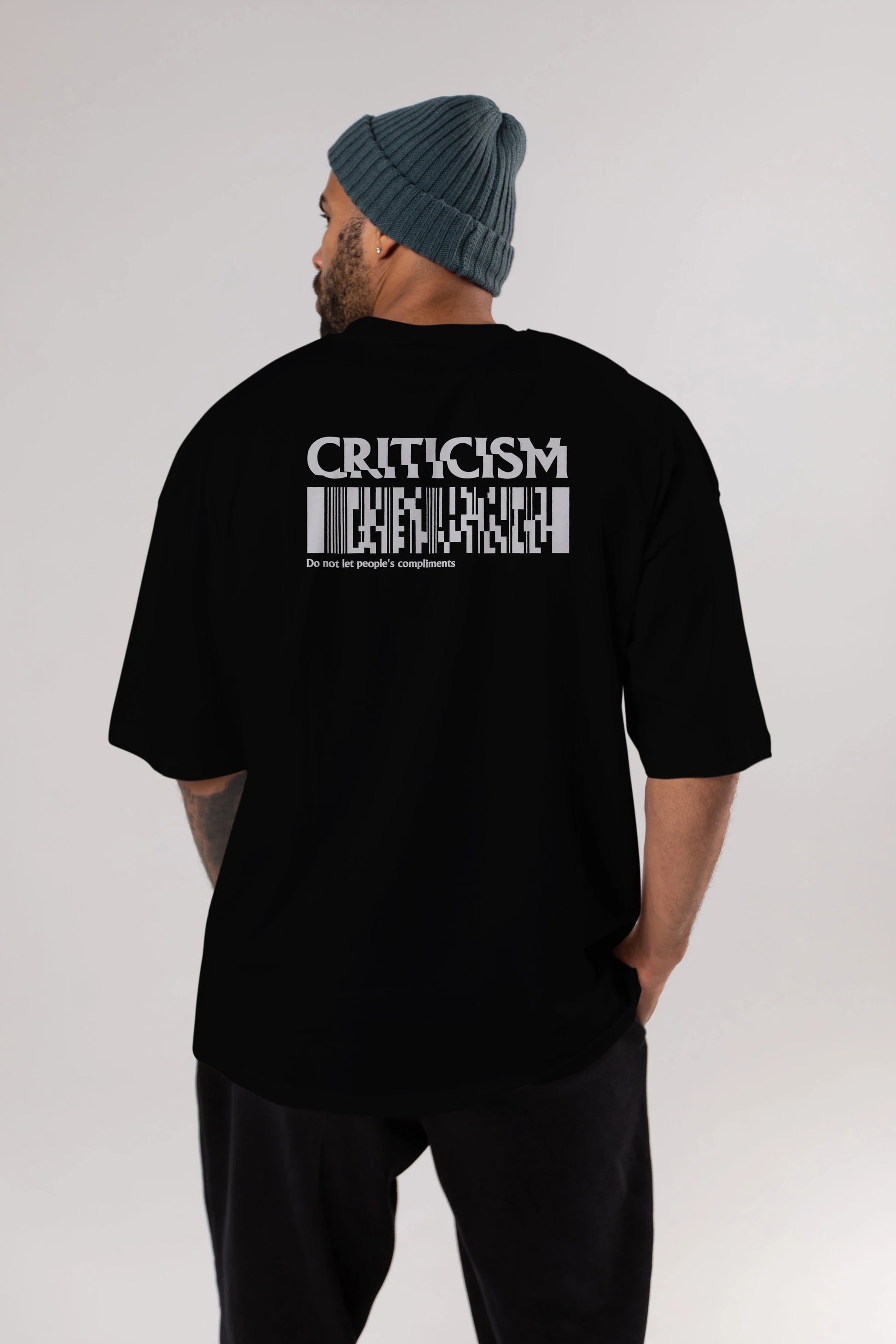 Criticism Streetwear Arka Baskılı Oversize t-shirt Erkek Kadın Unisex