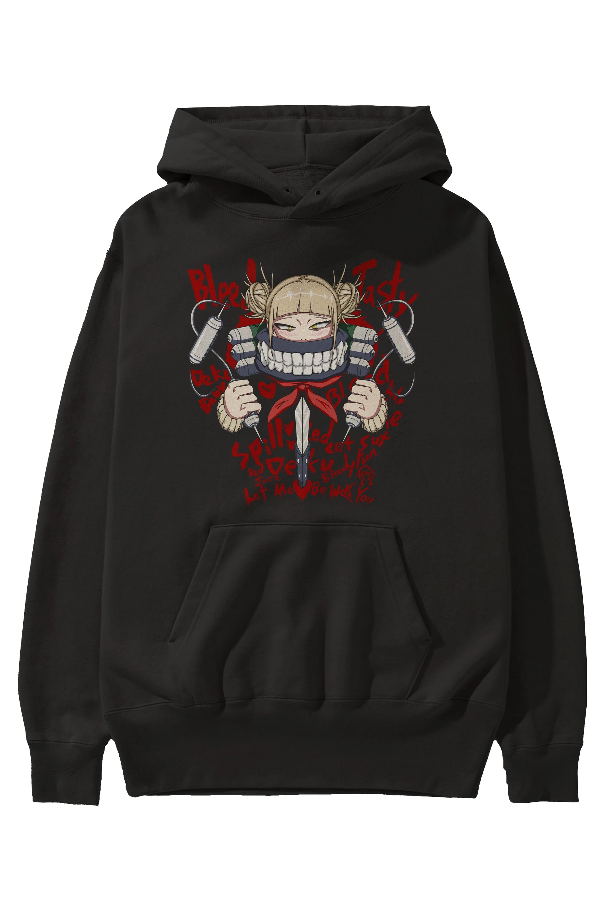 Himiko Toga 1 Anime Ön Baskılı Hoodie Oversize Kapüşonlu Sweatshirt Erkek Kadın Unisex