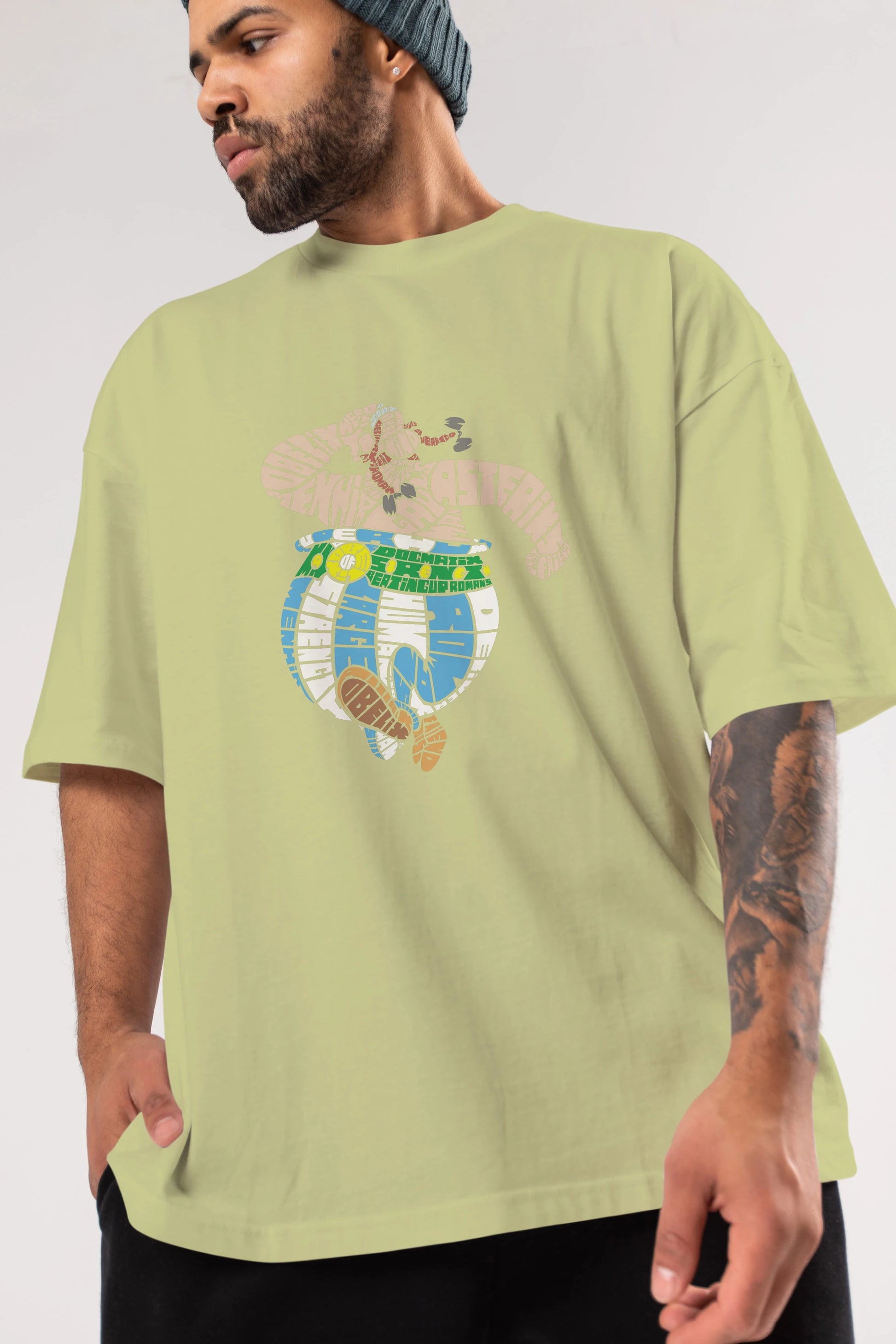 Obelix Ön Baskılı Oversize t-shirt %100 pamuk Erkek Kadın Unisex