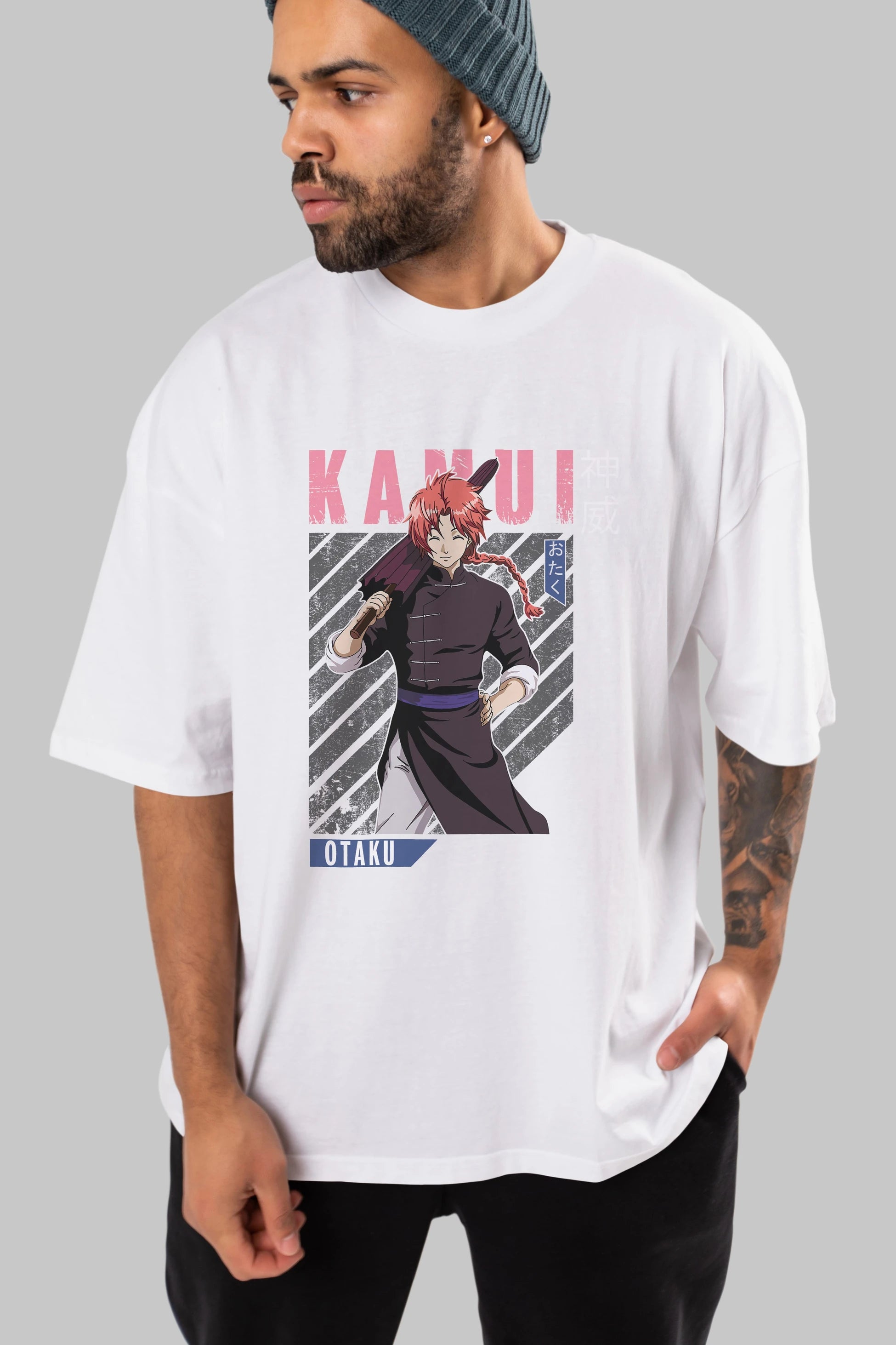 Kamui GINTAMA 1 Anime Ön Baskılı Oversize t-shirt %100 pamuk Erkek Kadın Unisex