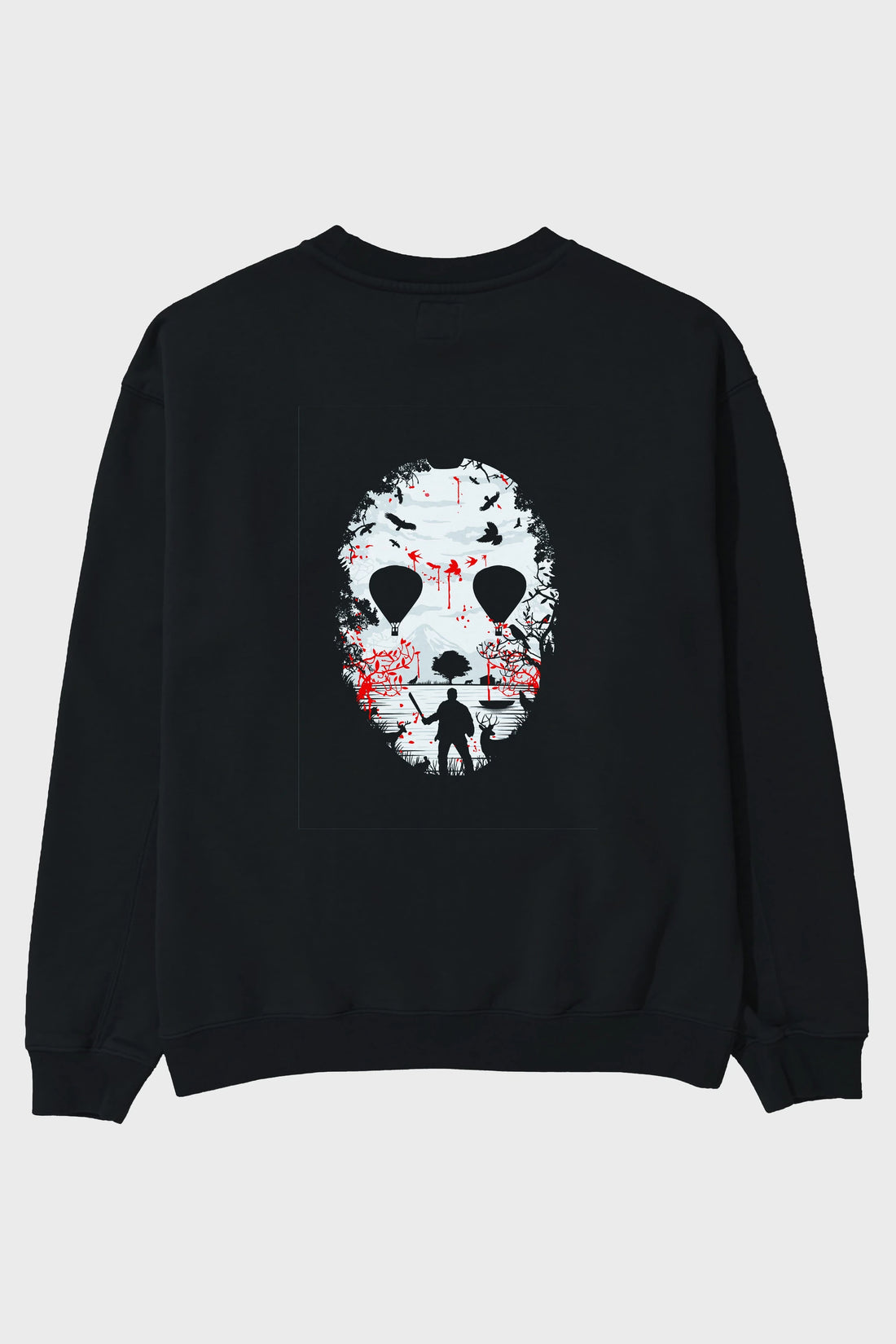 Crystal Lake Arka Baskılı Oversize Sweatshirt Erkek Kadın Unisex