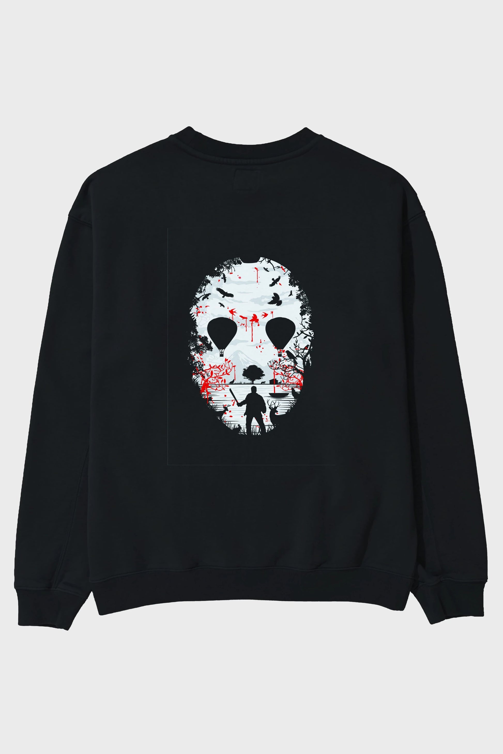Crystal Lake Arka Baskılı Oversize Sweatshirt Erkek Kadın Unisex