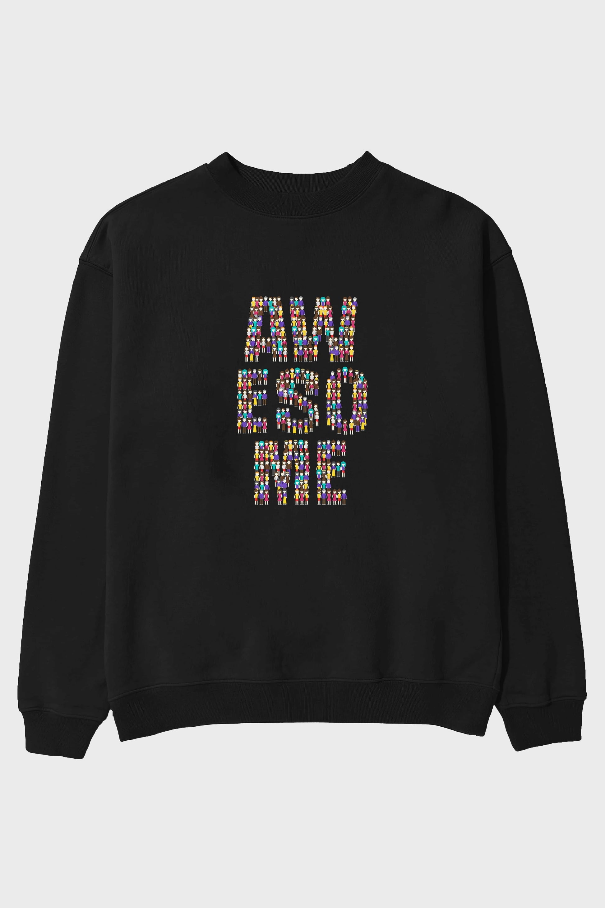Awesome Ön Baskılı Oversize Sweatshirt Erkek Kadın Unisex
