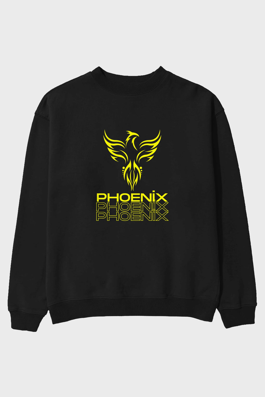 Phoenix Yazılı Ön Baskılı Oversize Sweatshirt Erkek Kadın Unisex
