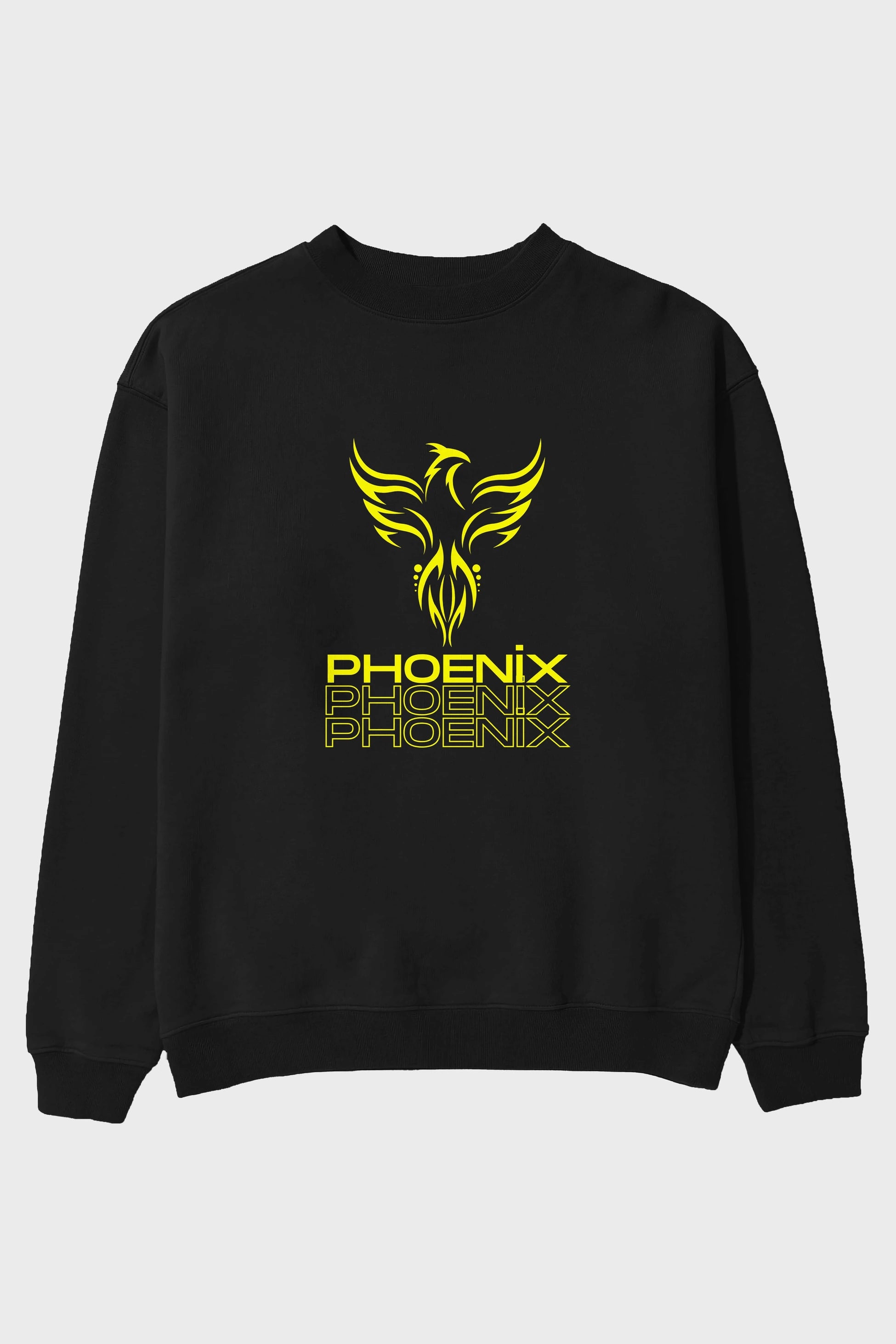 Phoenix Yazılı Ön Baskılı Oversize Sweatshirt Erkek Kadın Unisex