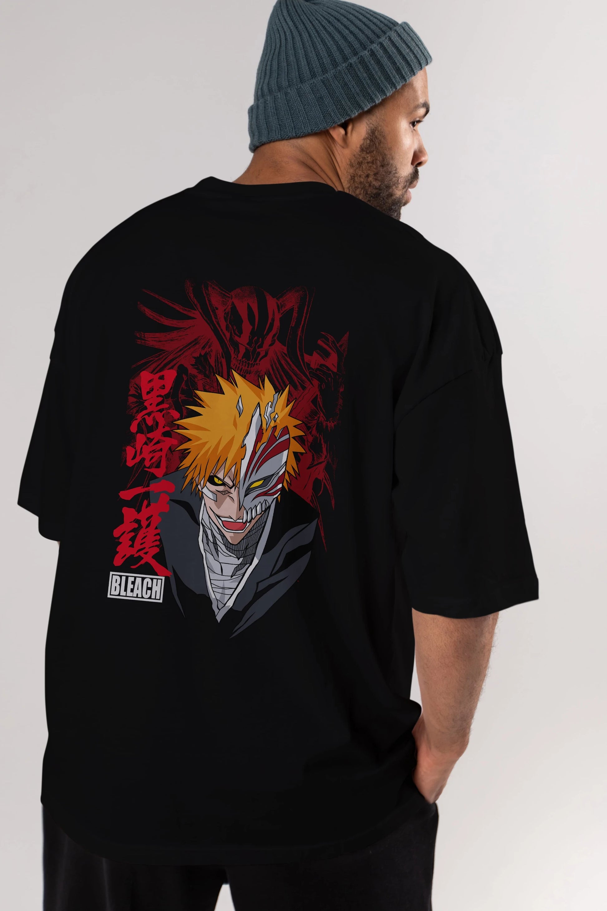 ICHIGO KUROSAKI VIZARD Anime Arka Baskılı Oversize t-shirt Erkek Kadın Unisex