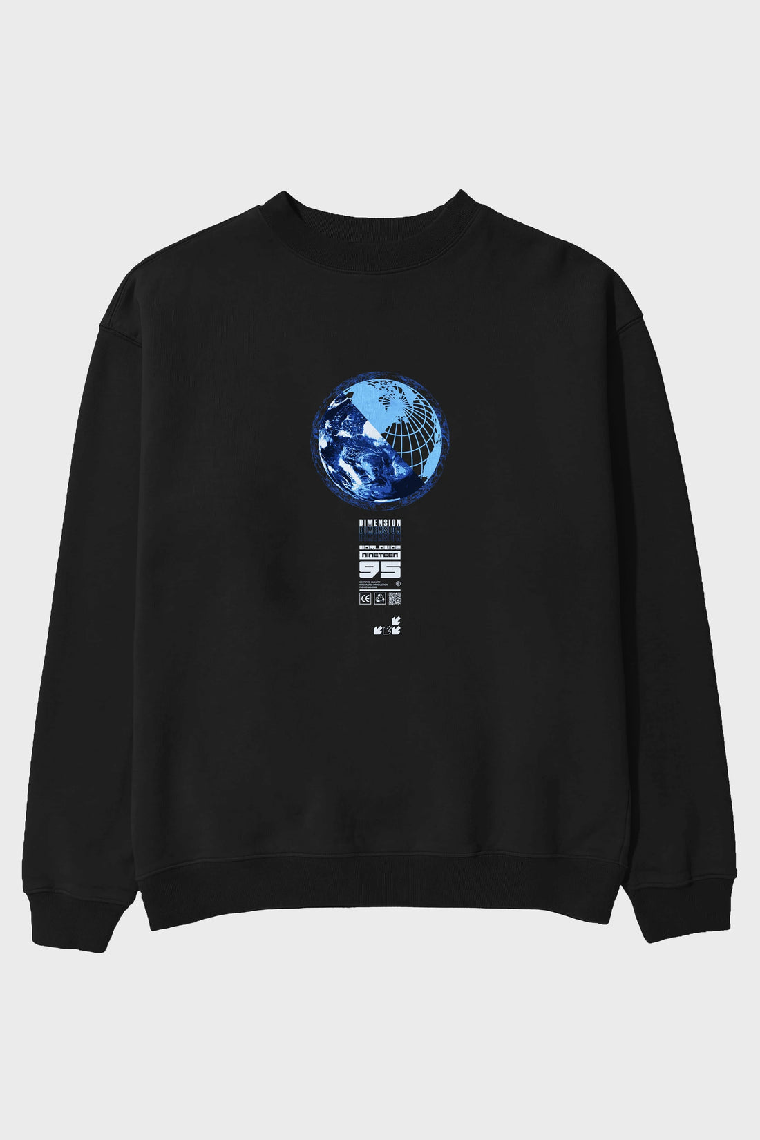 Dimension 95 Ön Baskılı Oversize Sweatshirt Erkek Kadın Unisex