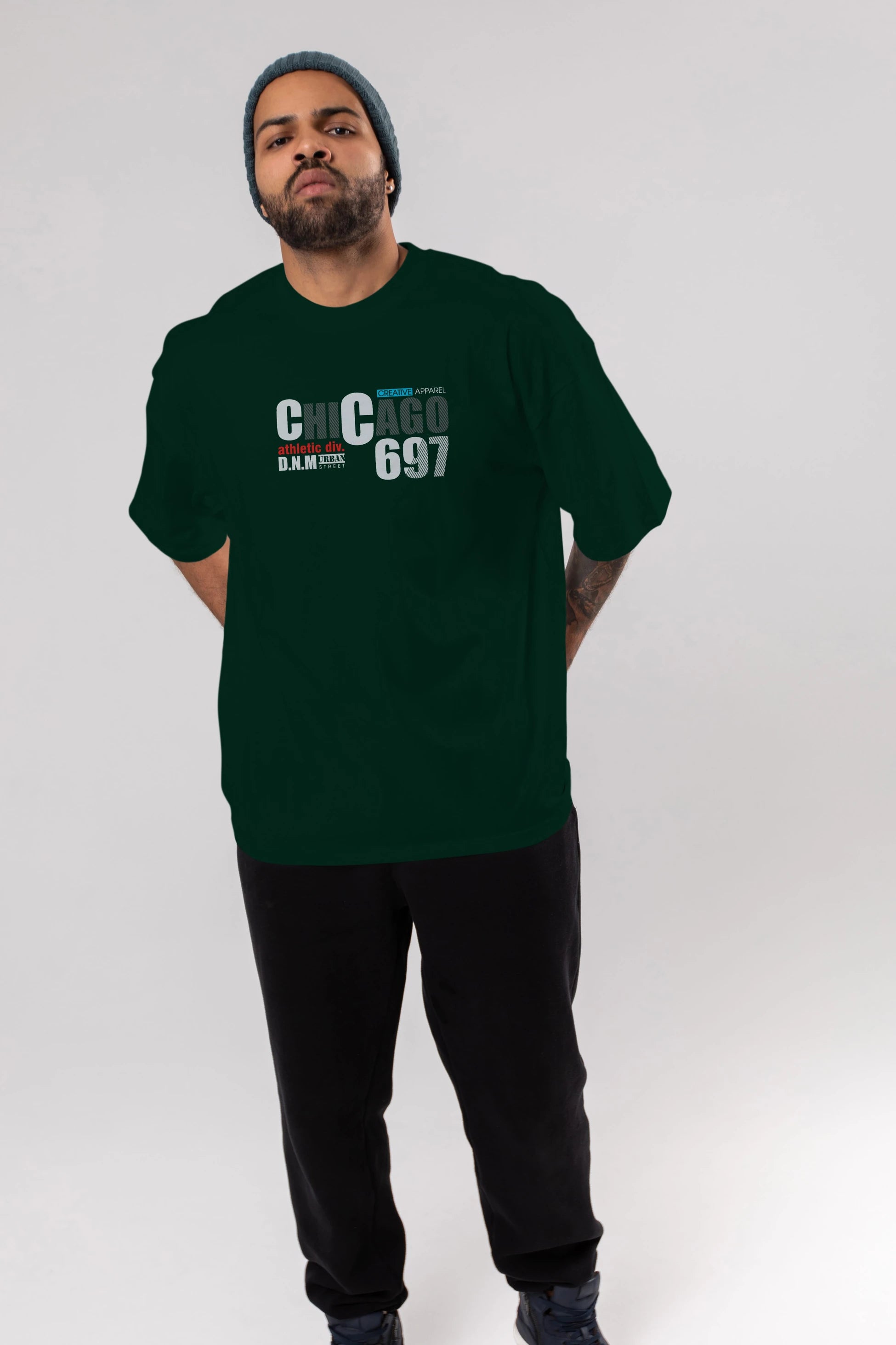 Chicago 697 Ön Baskılı Oversize t-shirt Erkek Kadın Unisex