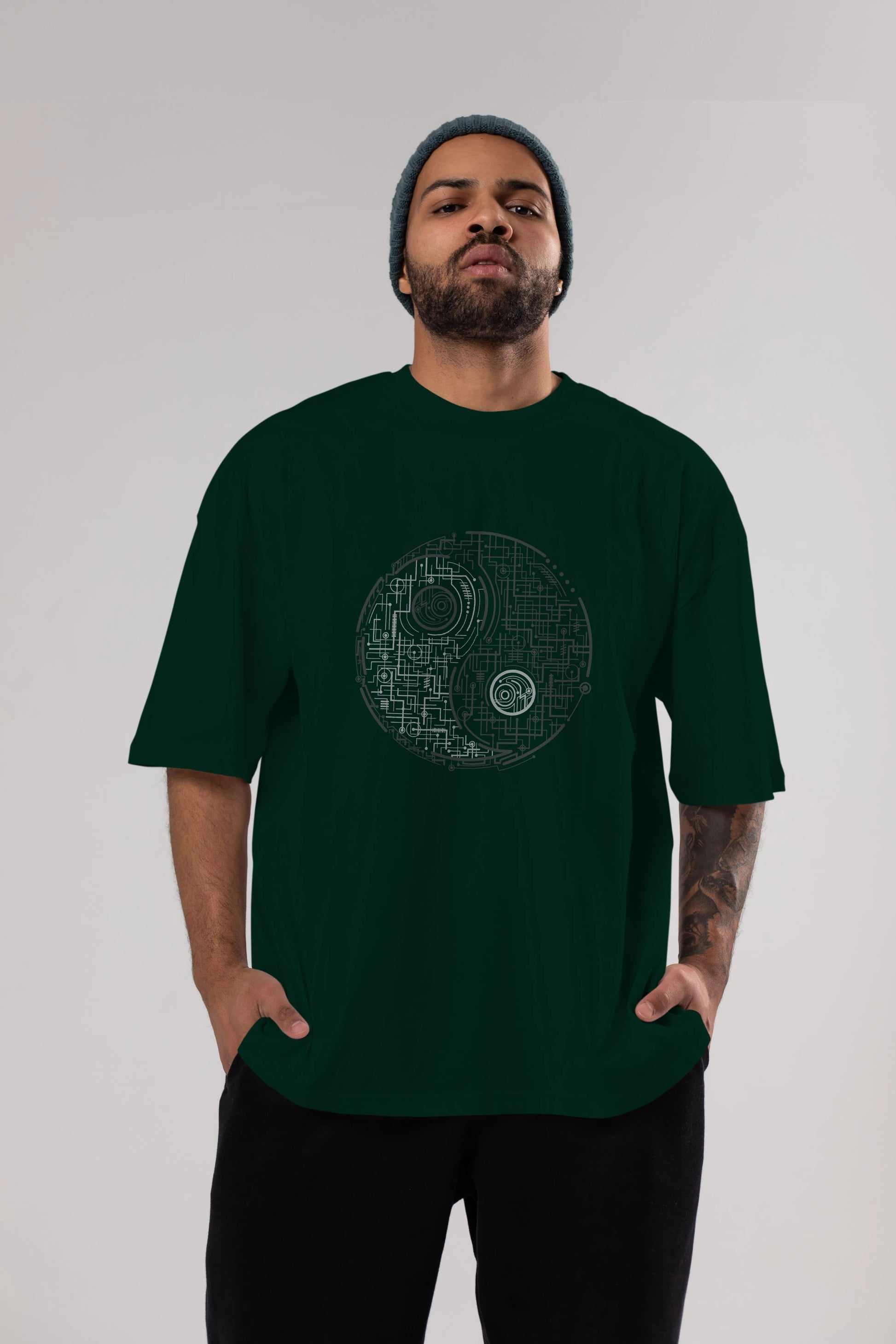 Electric Balance Ön Baskılı Oversize t-shirt %100 pamuk Erkek Kadın Unisex