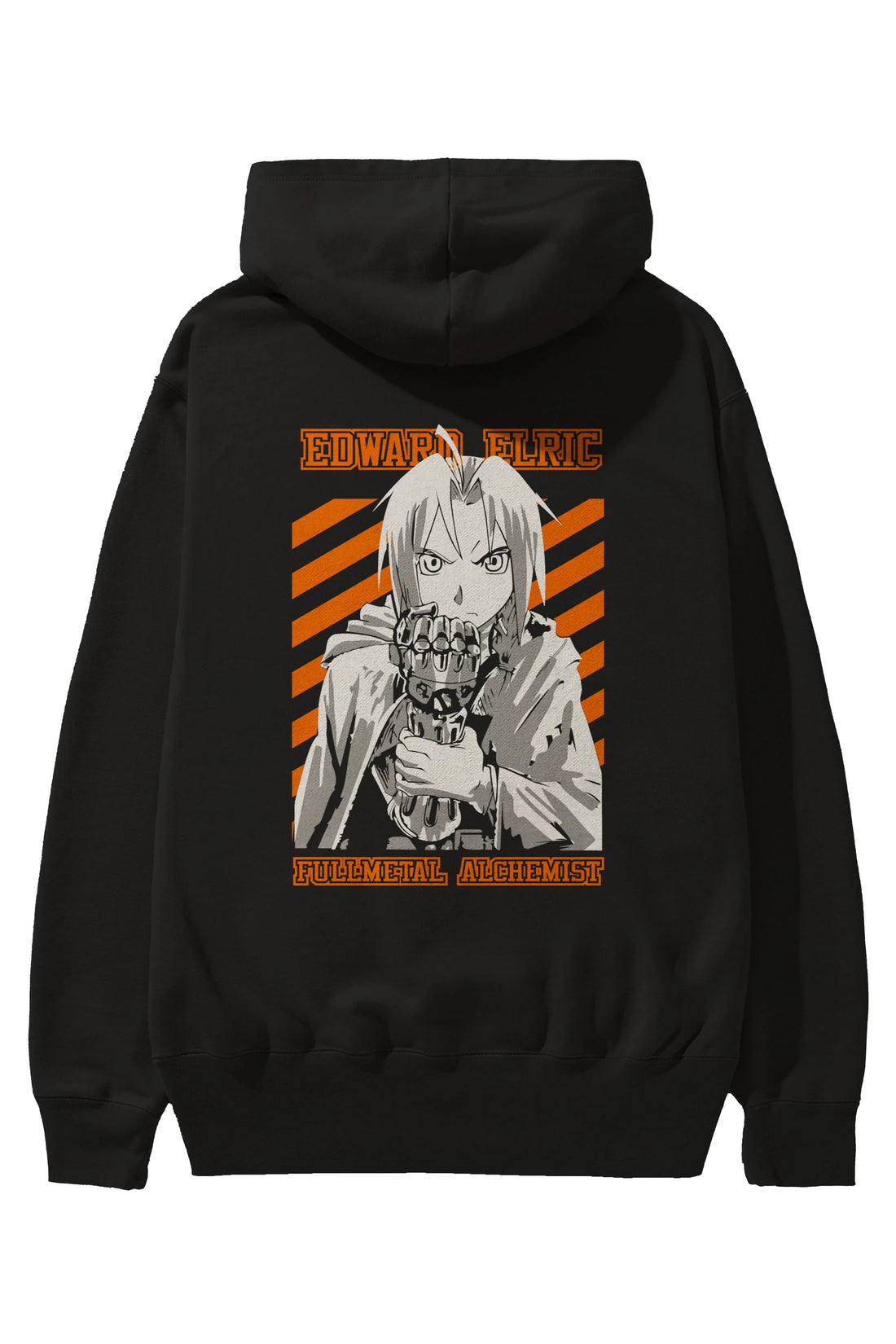 EDWARD ELRIC Anime Arka Baskılı Hoodie Oversize Kapüşonlu Sweatshirt Erkek Kadın Unisex
