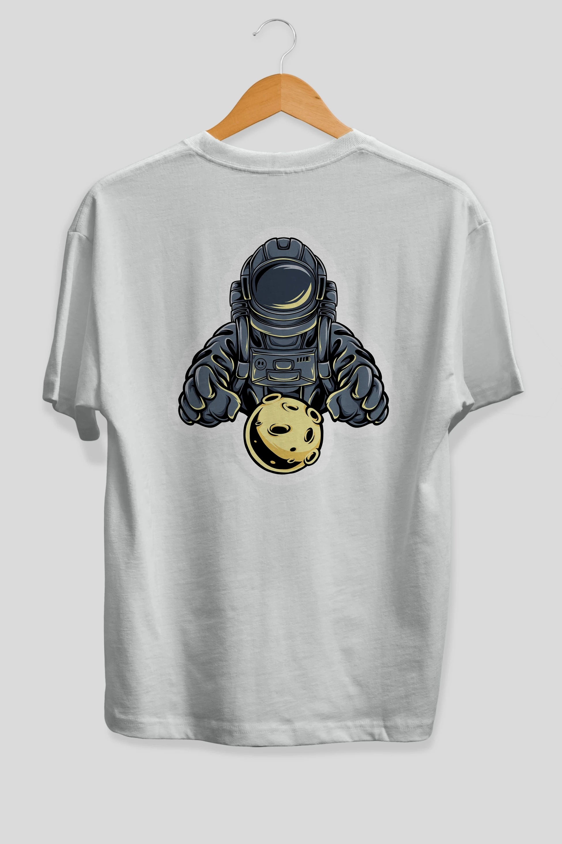 Astromoon sticker Arka Baskılı Oversize t-shirt Erkek Kadın Unisex