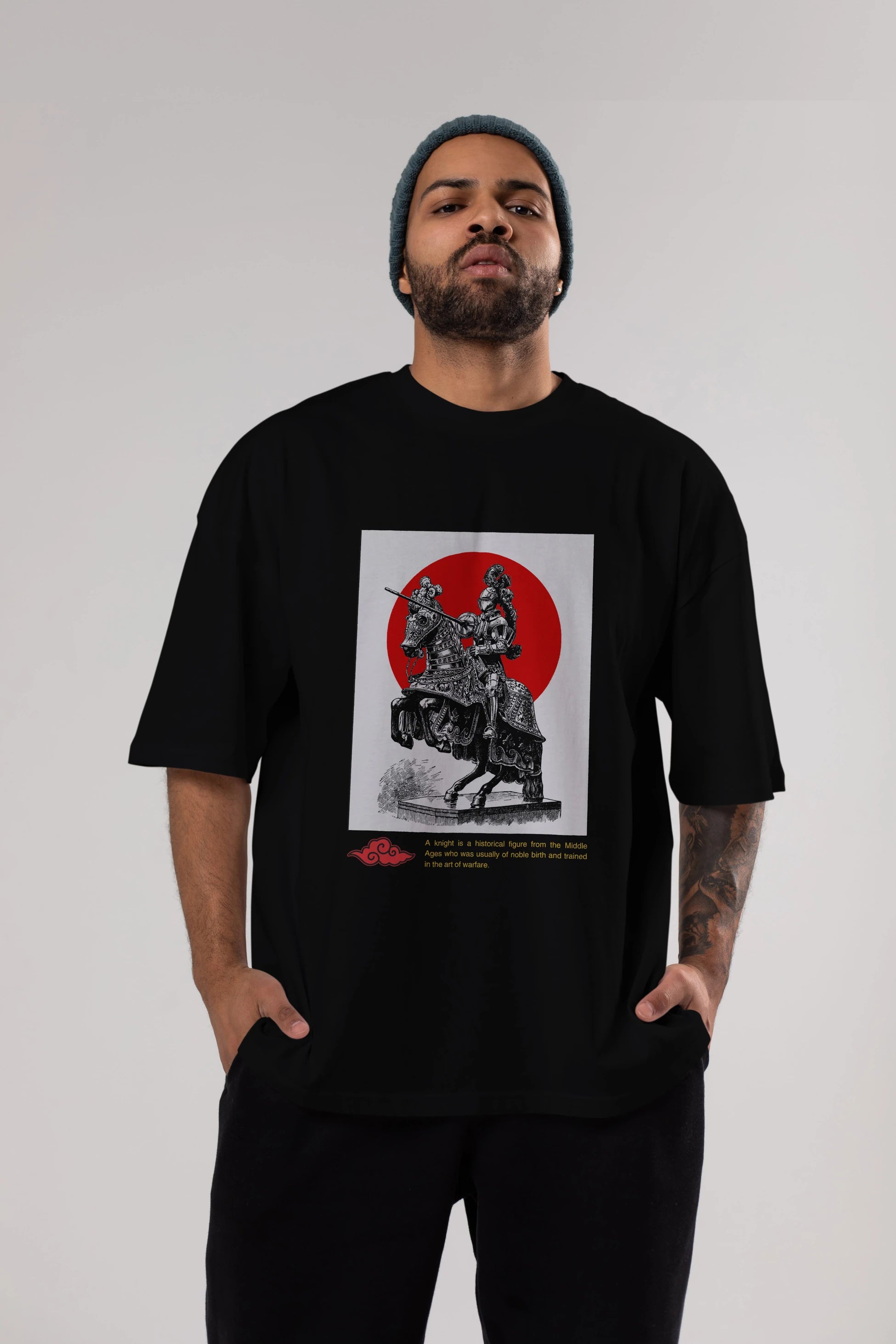 Japan Streetwear 2 Ön Baskılı Oversize t-shirt Erkek Kadın Unisex