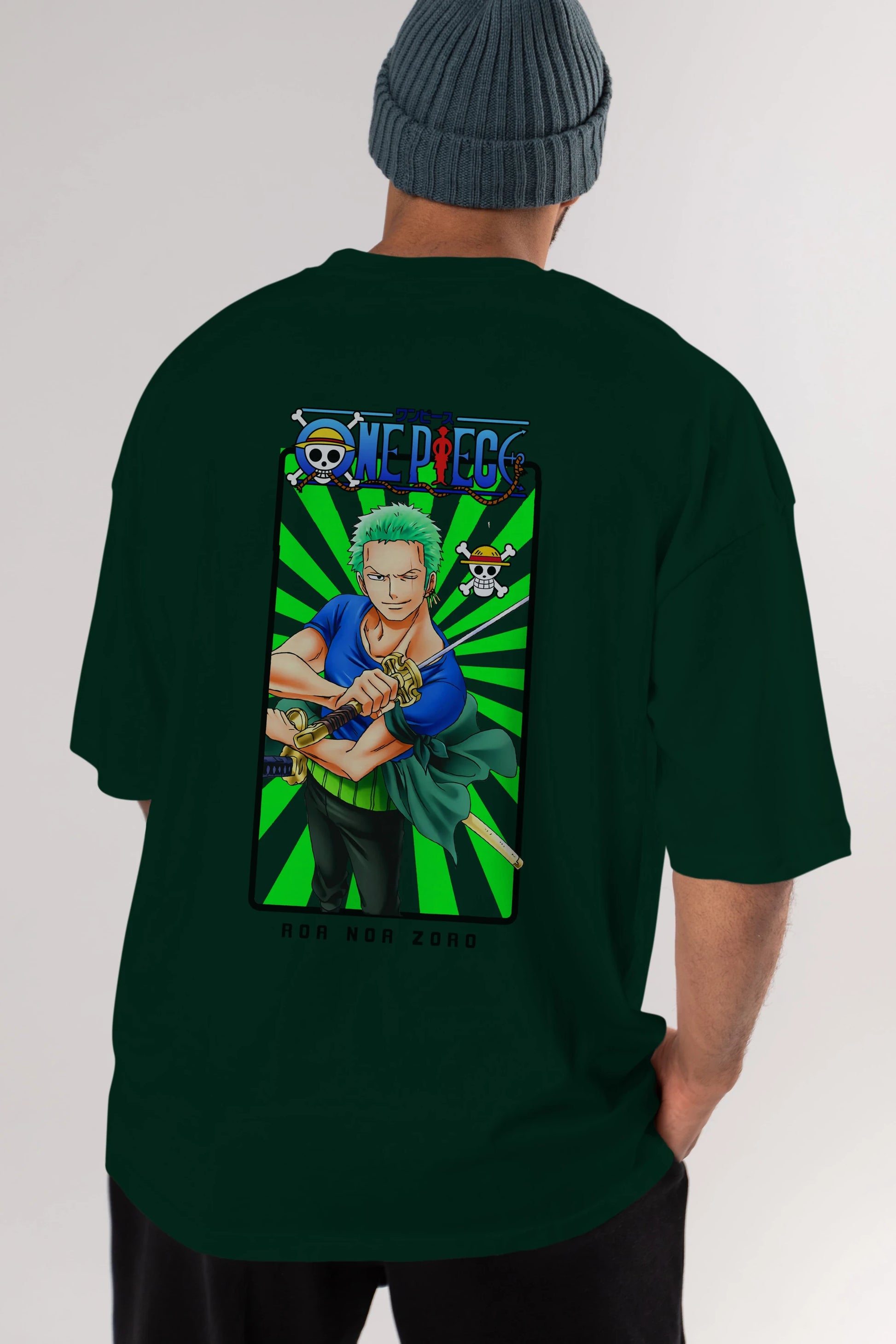 Roronoa Zoro 6 Anime Arka Baskılı Oversize t-shirt Erkek Kadın Unisex %100 pamuk tişort