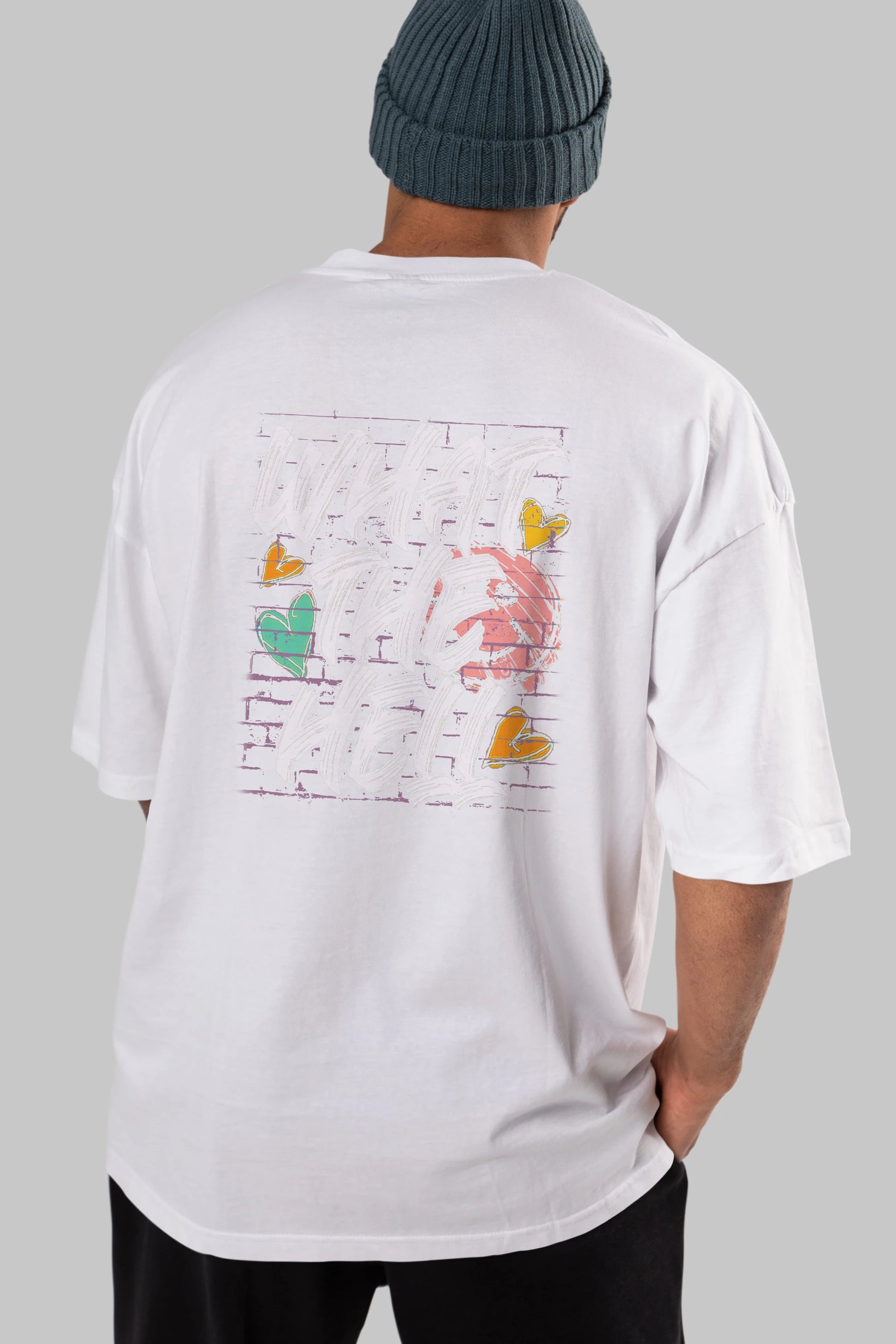 What The Hell Arka Baskılı Oversize t-shirt Erkek Kadın Unisex