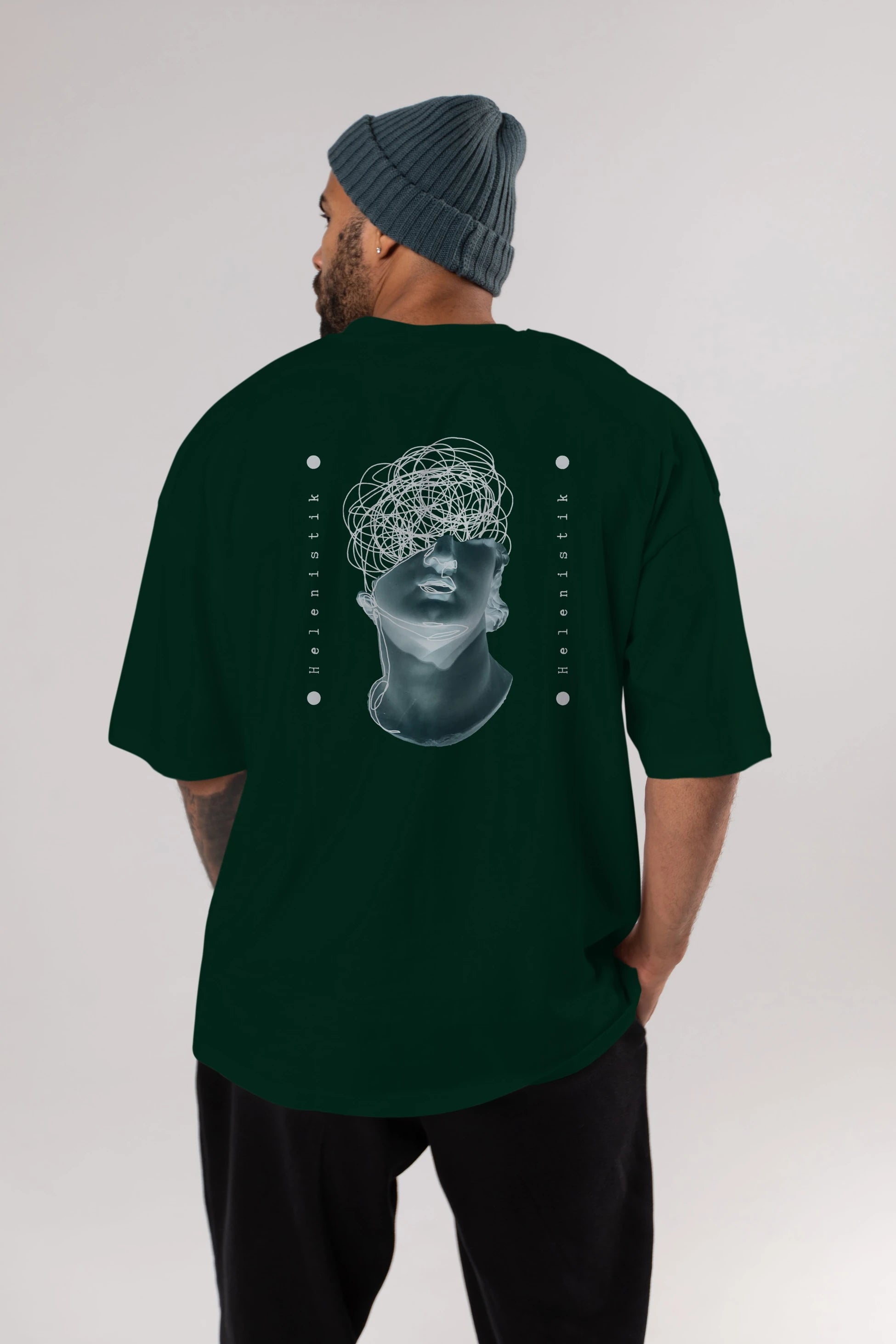 Heykel 2 Arka Baskılı Oversize t-shirt Erkek Kadın Unisex