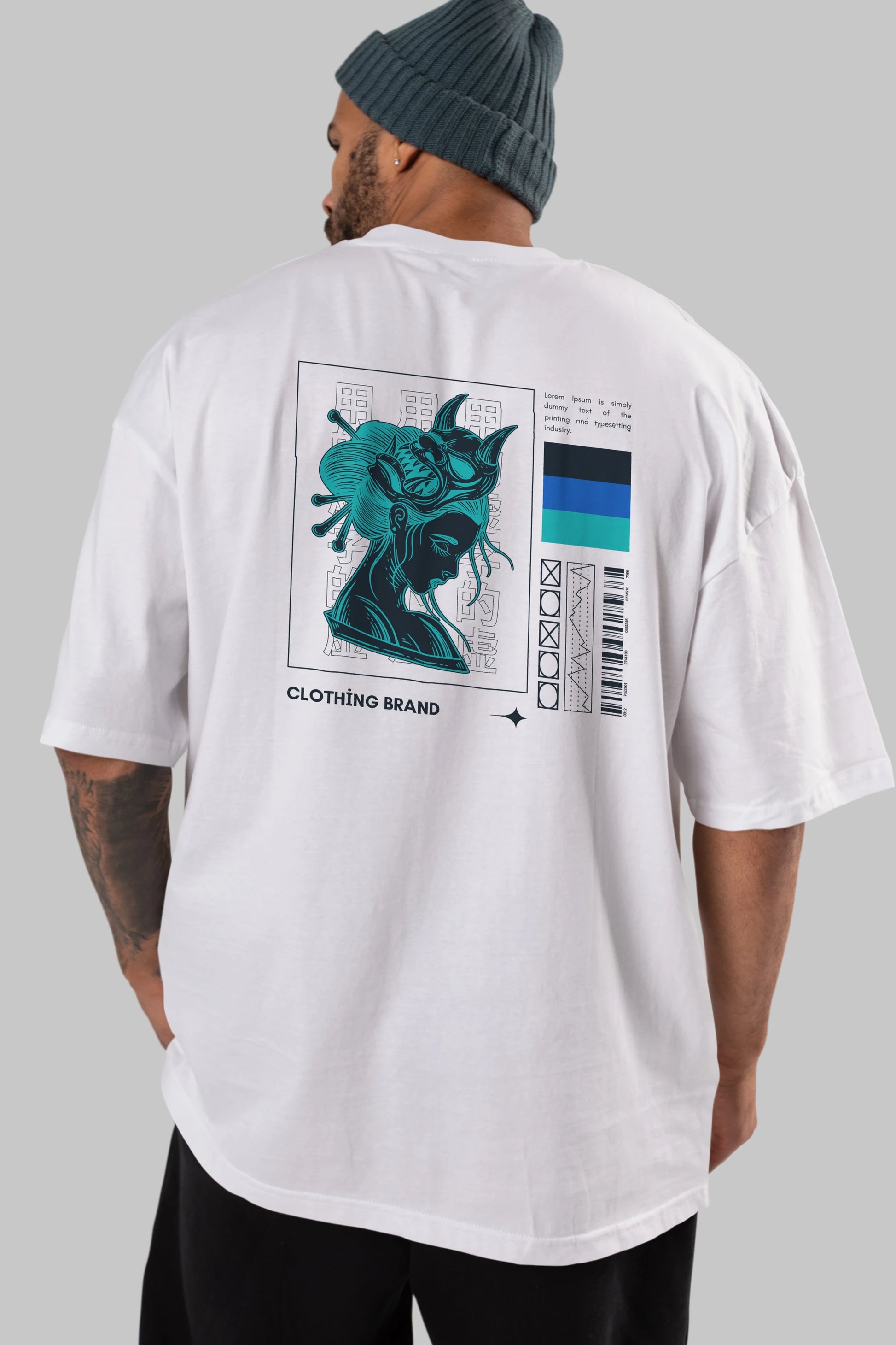 Hipster Japanese Style 2 Arka Baskılı Oversize t-shirt Erkek Kadın Unisex