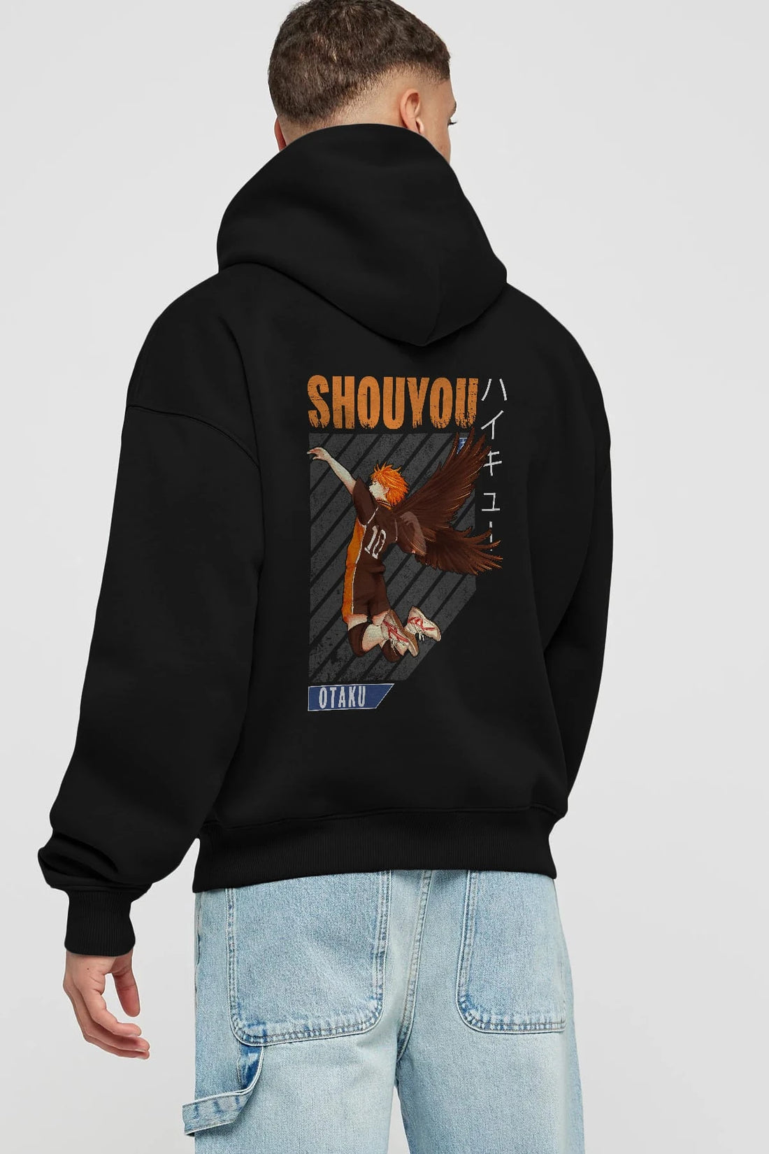 Shouyou Hinata 10 Anime Arka Baskılı Hoodie Oversize Kapüşonlu Sweatshirt Erkek Kadın Unisex