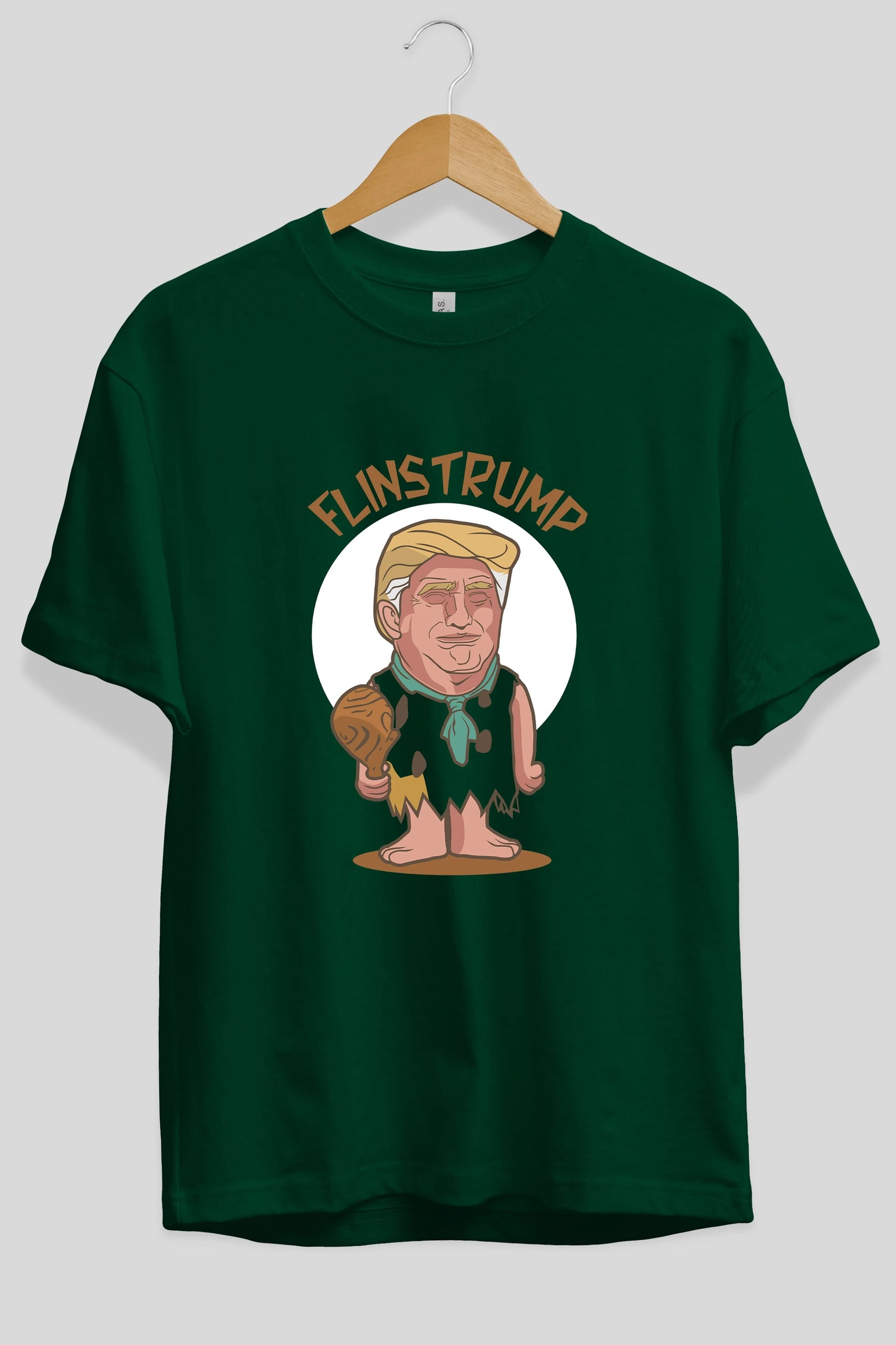Flinstrump Ön Baskılı Oversize t-shirt Erkek Kadın Unisex %100 Pamuk tişort