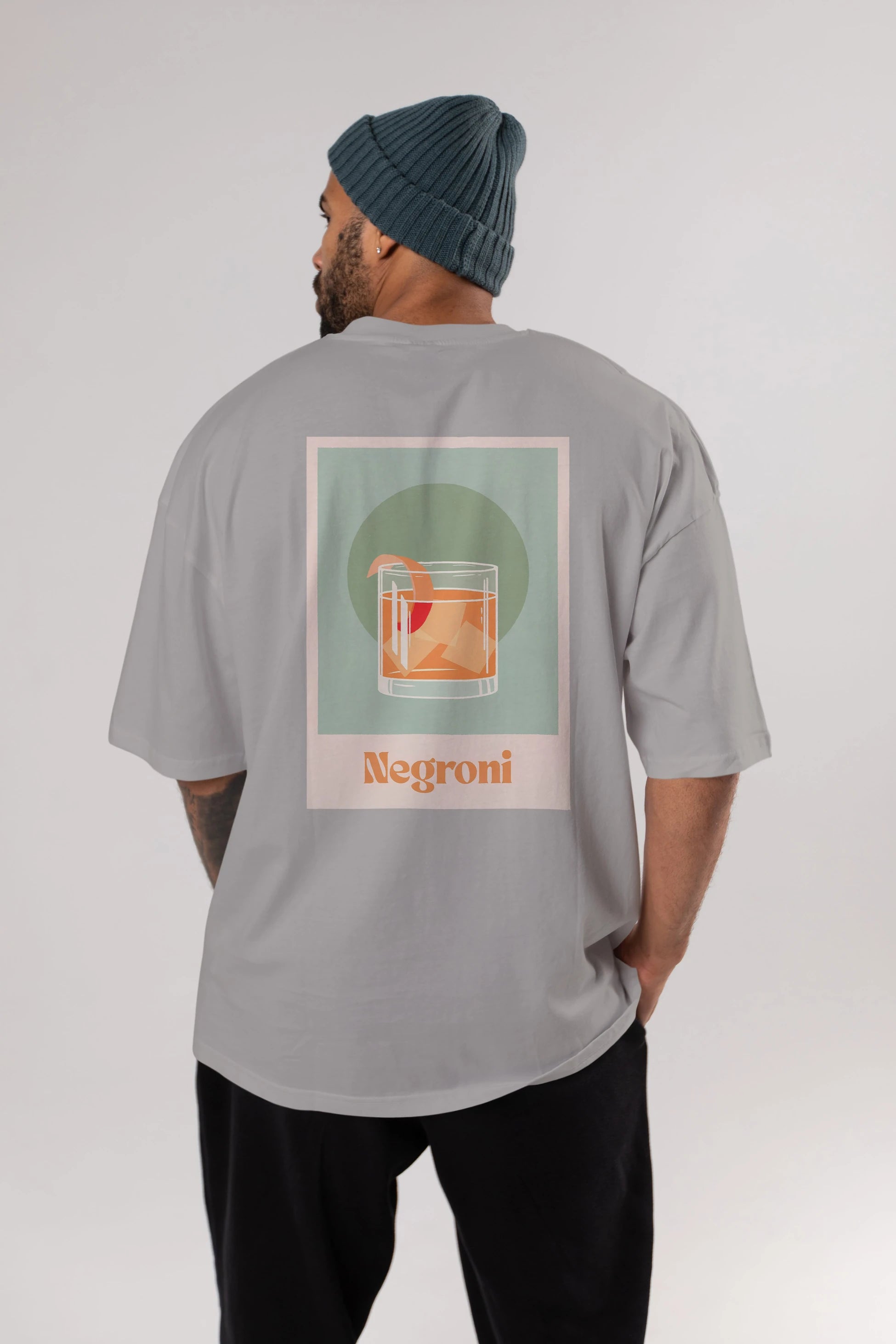 Negroni 5 Arka Baskılı Oversize t-shirt Erkek Kadın Unisex %100 Pamuk Bisiklet Yaka tişort