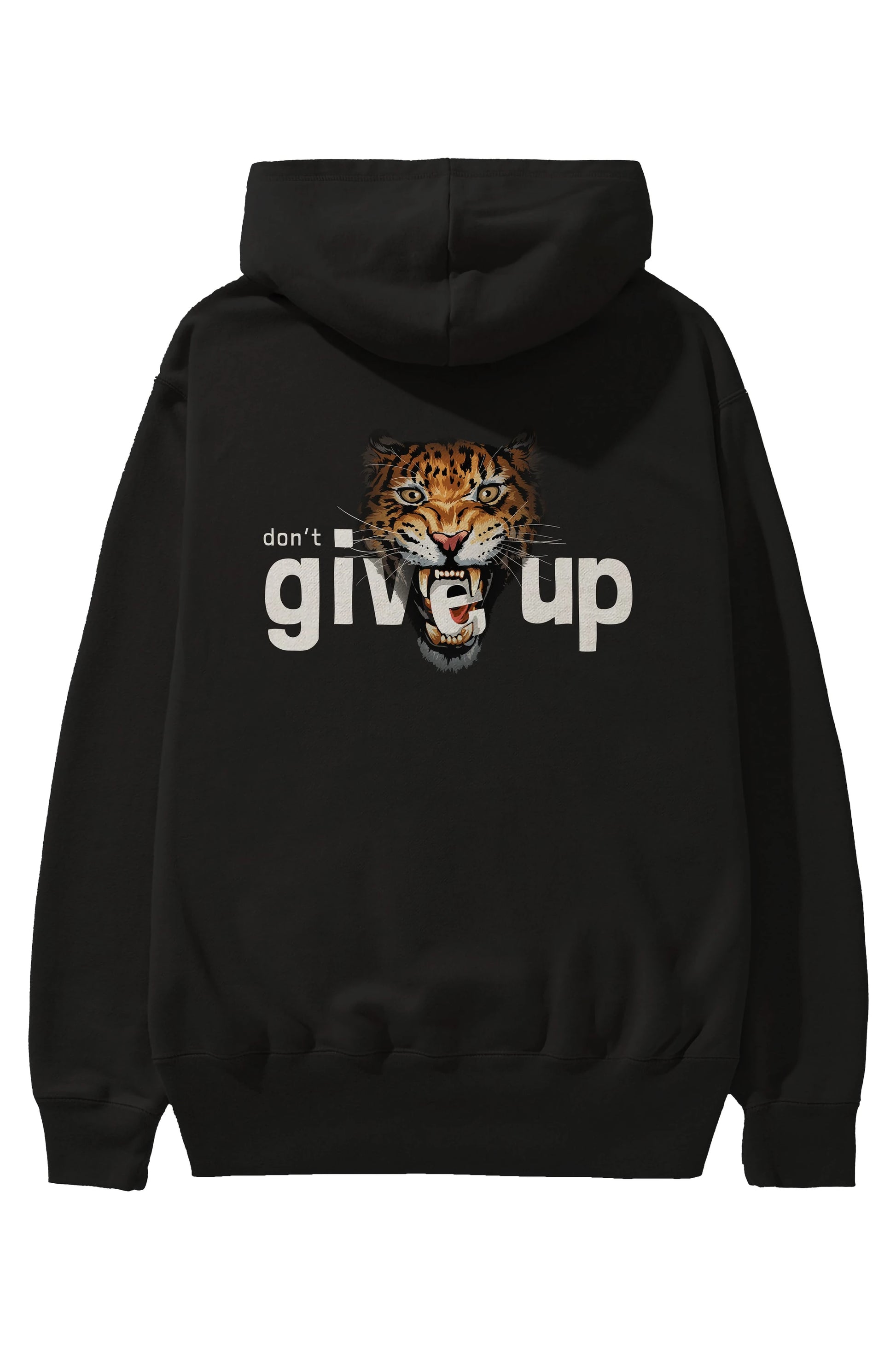 Teddy Bear Dont Give Up Arka Baskılı Hoodie Oversize Kapüşonlu Sweatshirt Erkek Kadın Unisex
