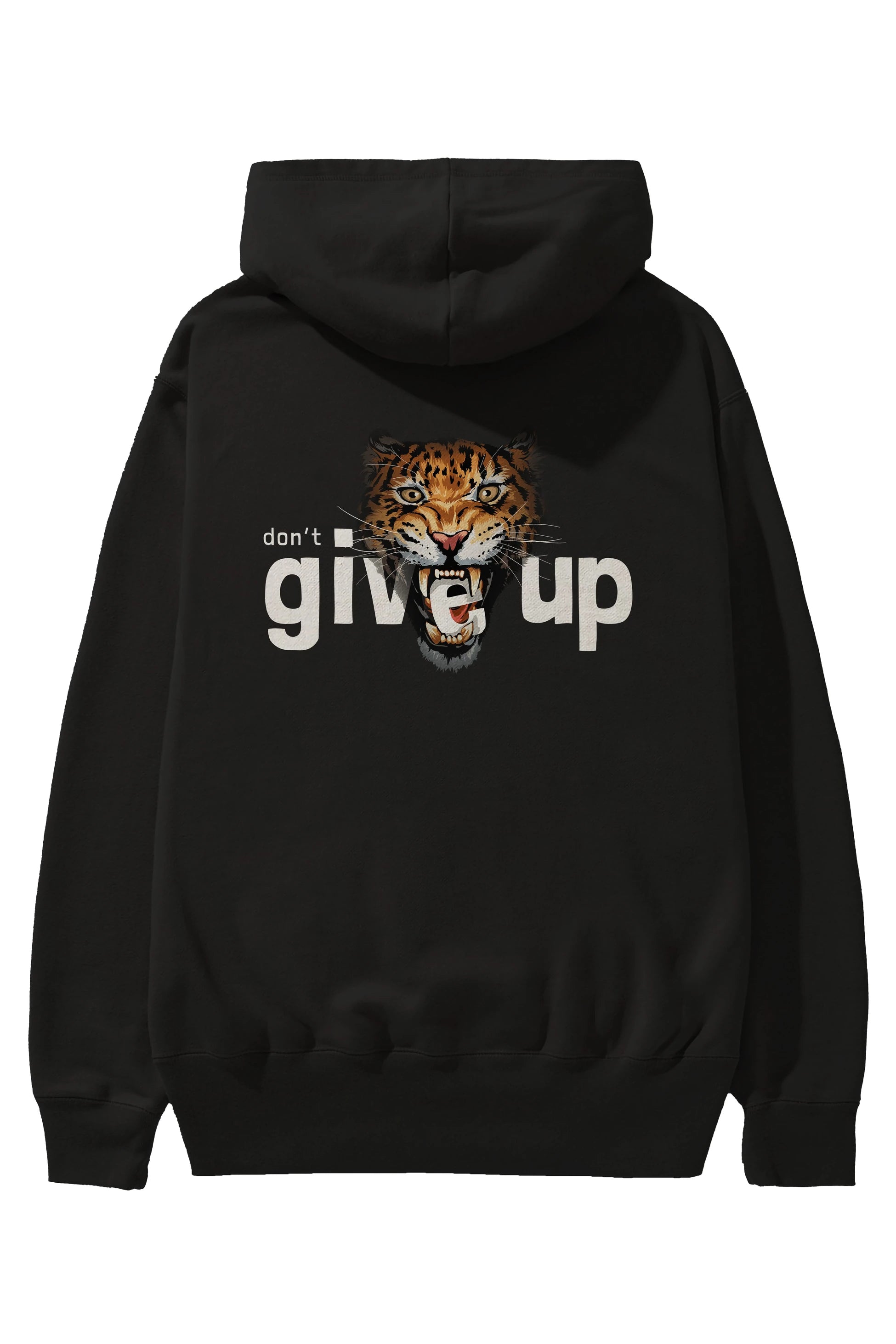 Teddy Bear Dont Give Up Arka Baskılı Hoodie Oversize Kapüşonlu Sweatshirt Erkek Kadın Unisex