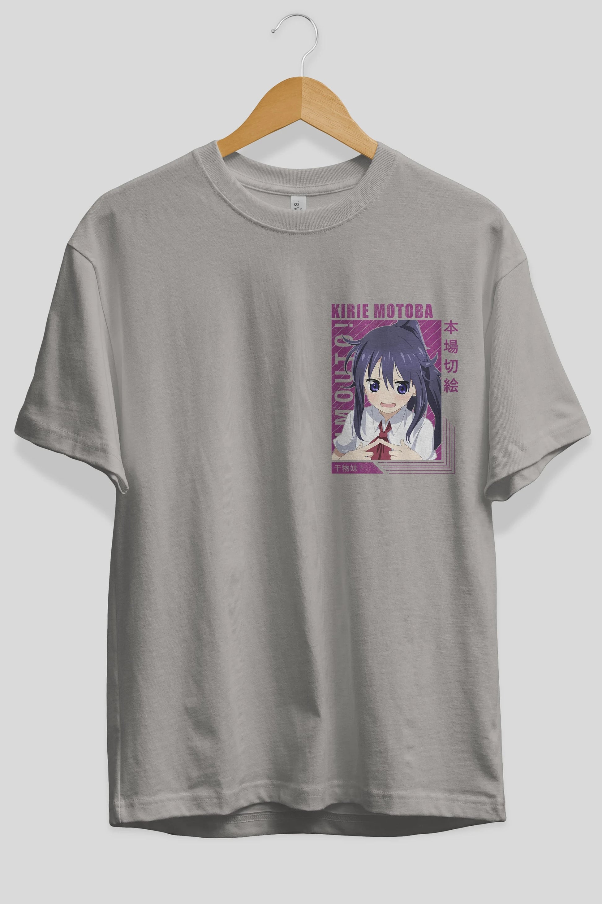 Kirie Motoba 4 Ön Sol Baskılı Oversize t-shirt Erkek Kadın Unisex %100 Pamuk Bisiklet Yaka tişort