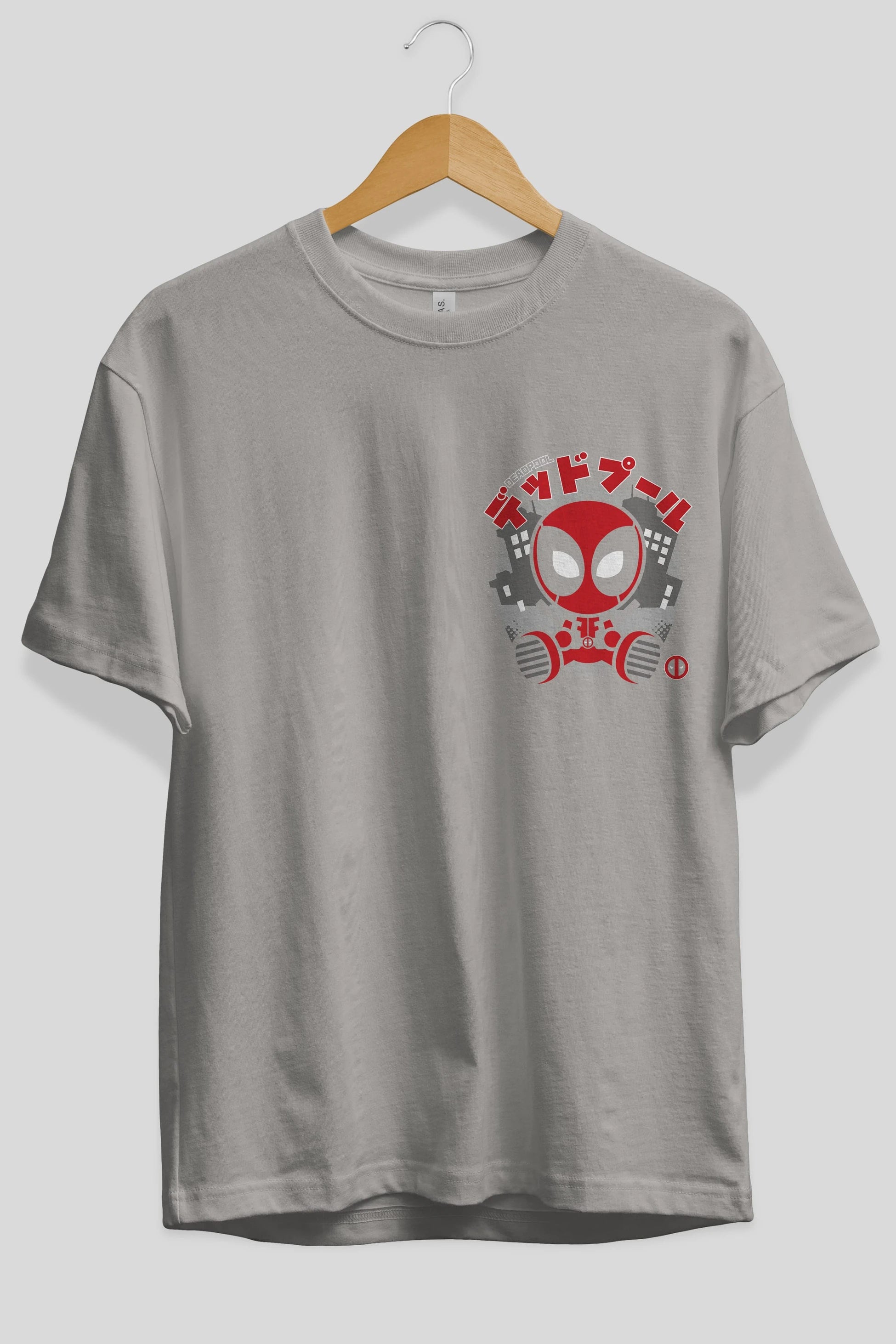 Deadpool (15) Ön Sol Baskılı Oversize t-shirt Erkek Kadın Unisex %100 Pamuk Bisiklet Yaka tişort