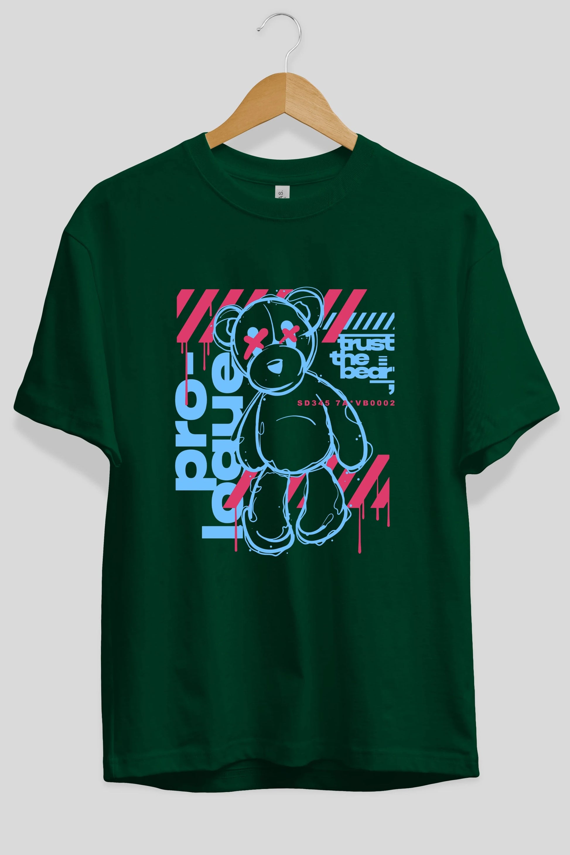 Trust The Bear Ön Baskılı Oversize t-shirt Erkek Kadın Unisex