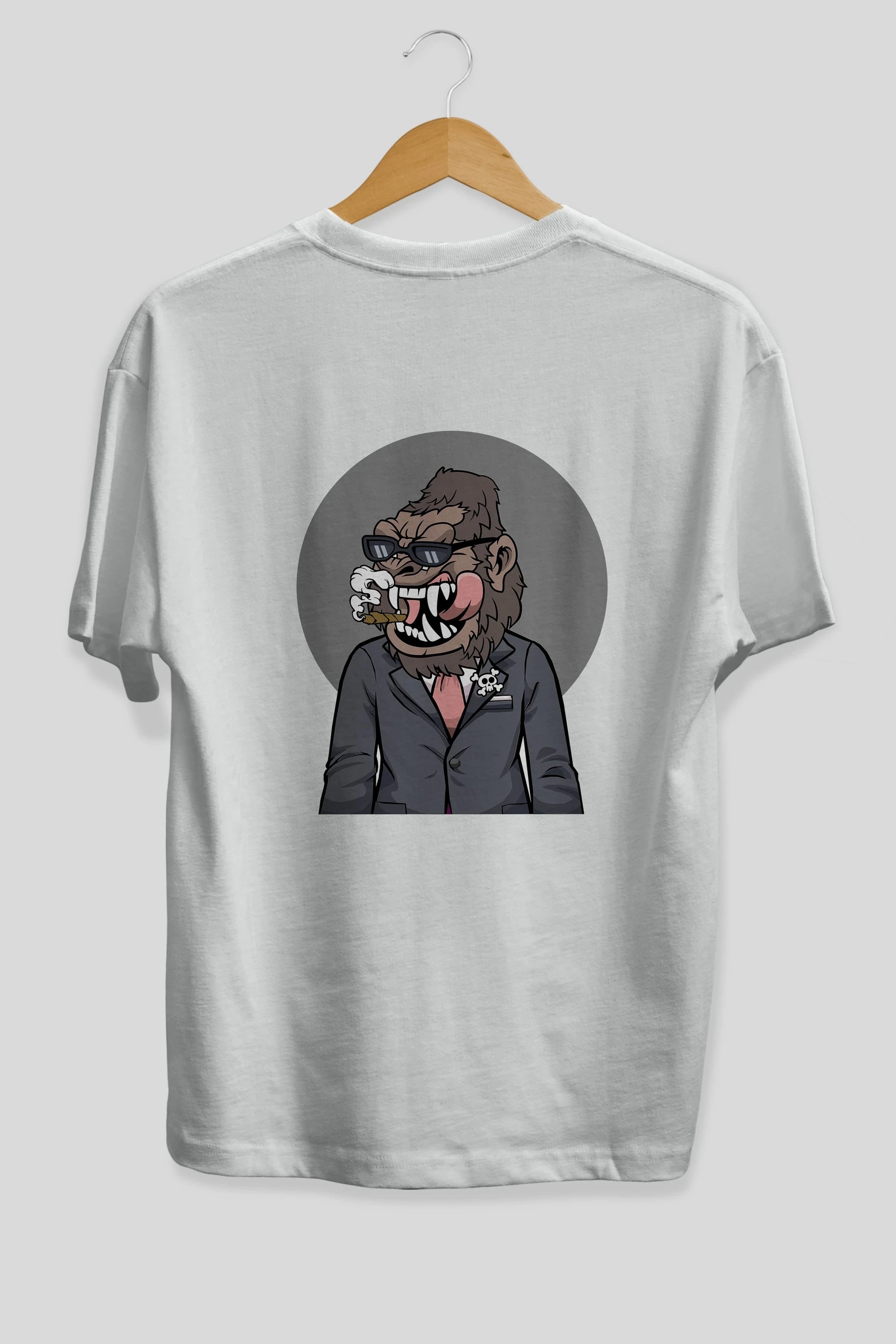 Monkey Suits Arka Baskılı Oversize t-shirt Erkek Kadın Unisex %100 Pamuk tişort