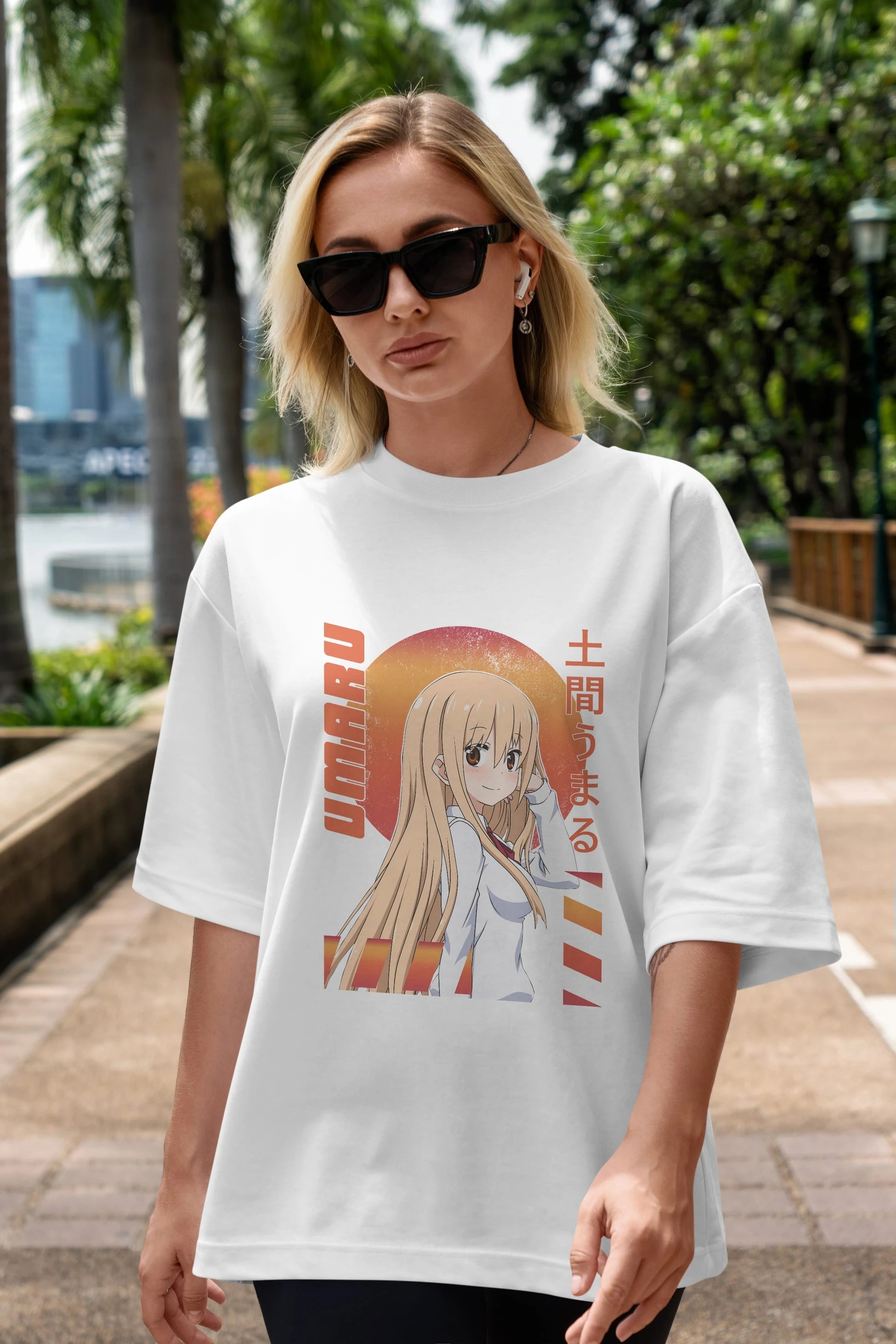 Umaru Doma 5 Anime Ön Baskılı Oversize t-shirt %100 pamuk Erkek Kadın Unisex