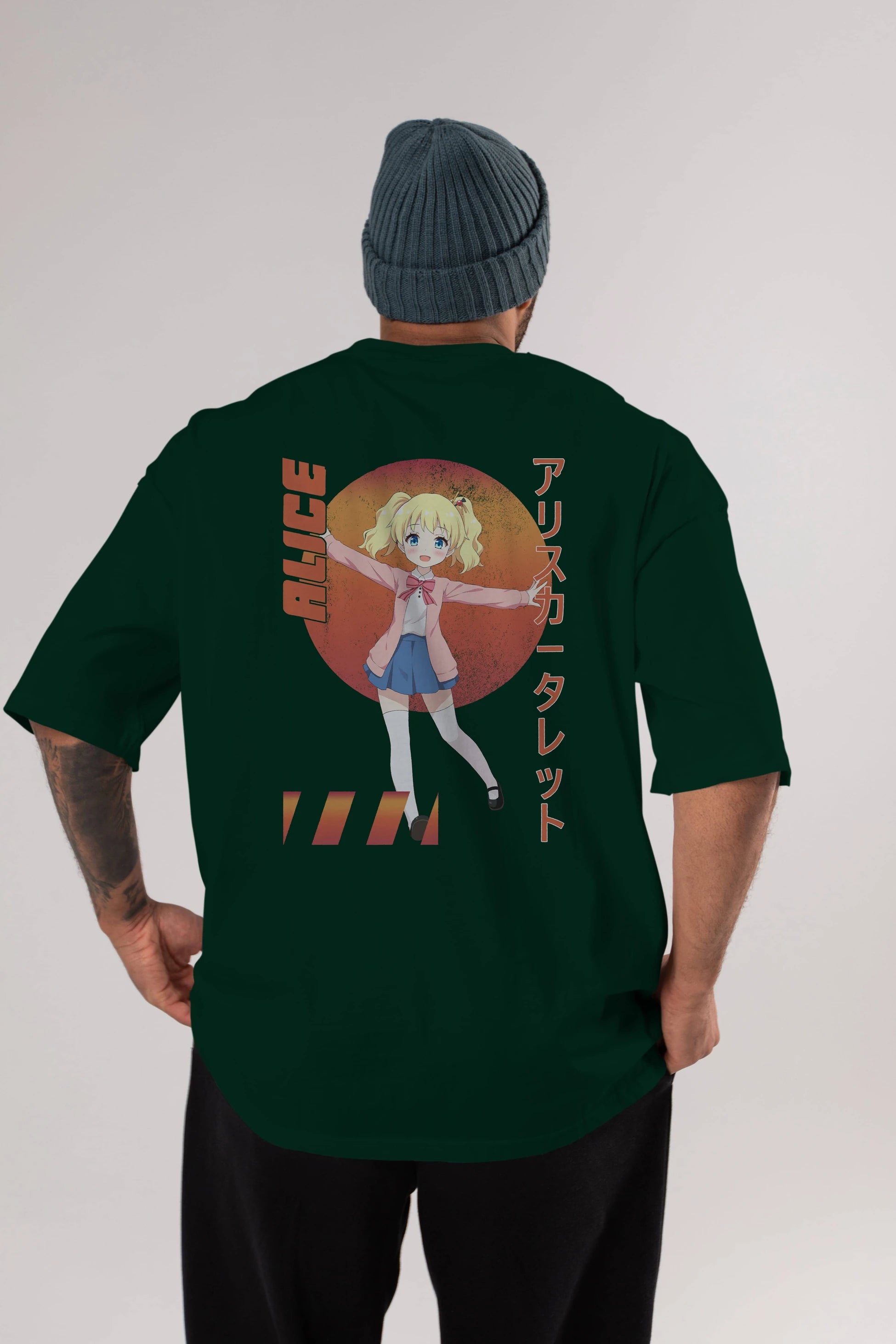 Alice Cartelet 15 Anime Arka Baskılı Oversize t-shirt Erkek Kadın Unisex