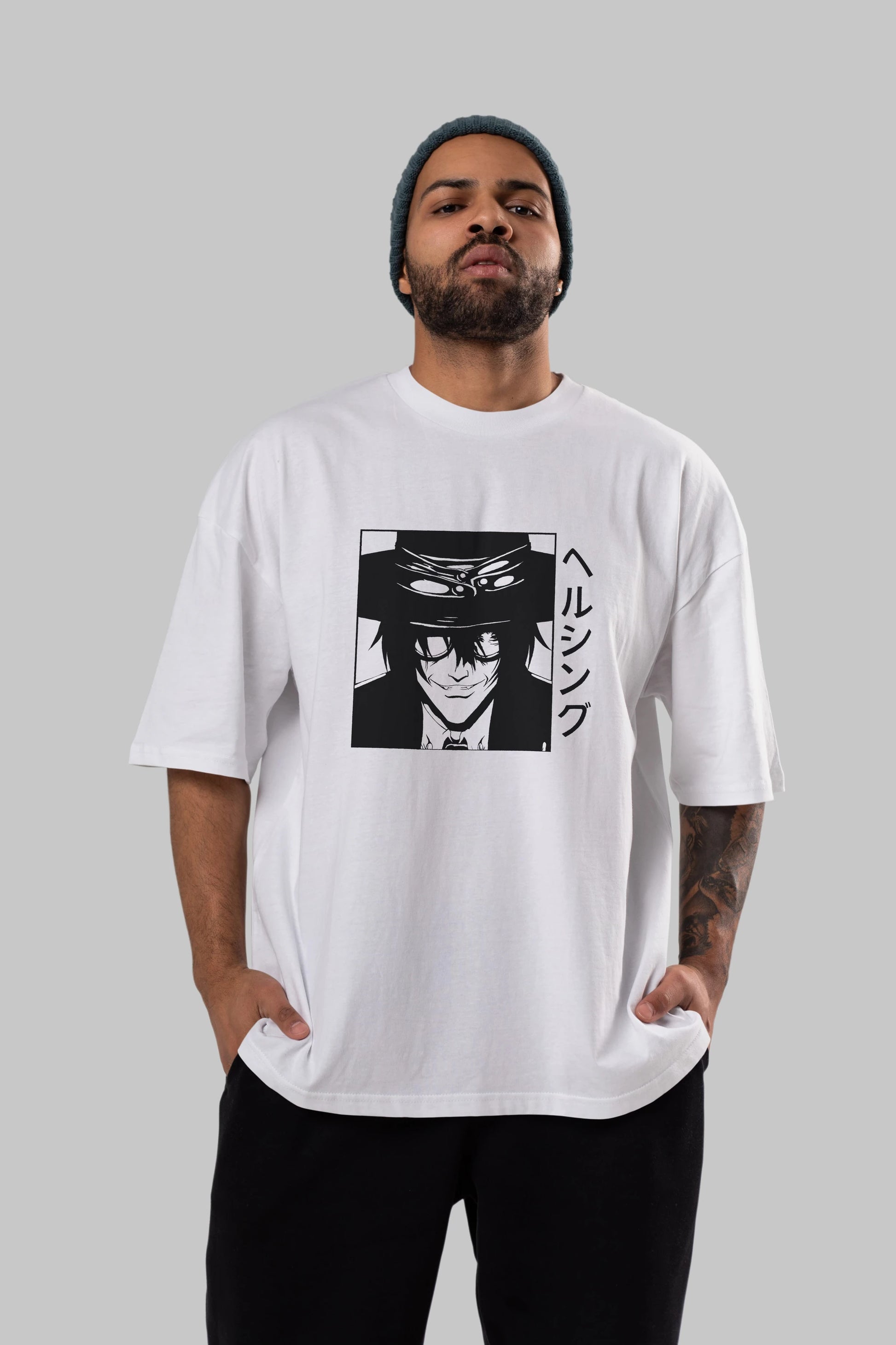 Alucard 1 Anime Ön Baskılı Oversize t-shirt %100 pamuk Erkek Kadın Unisex