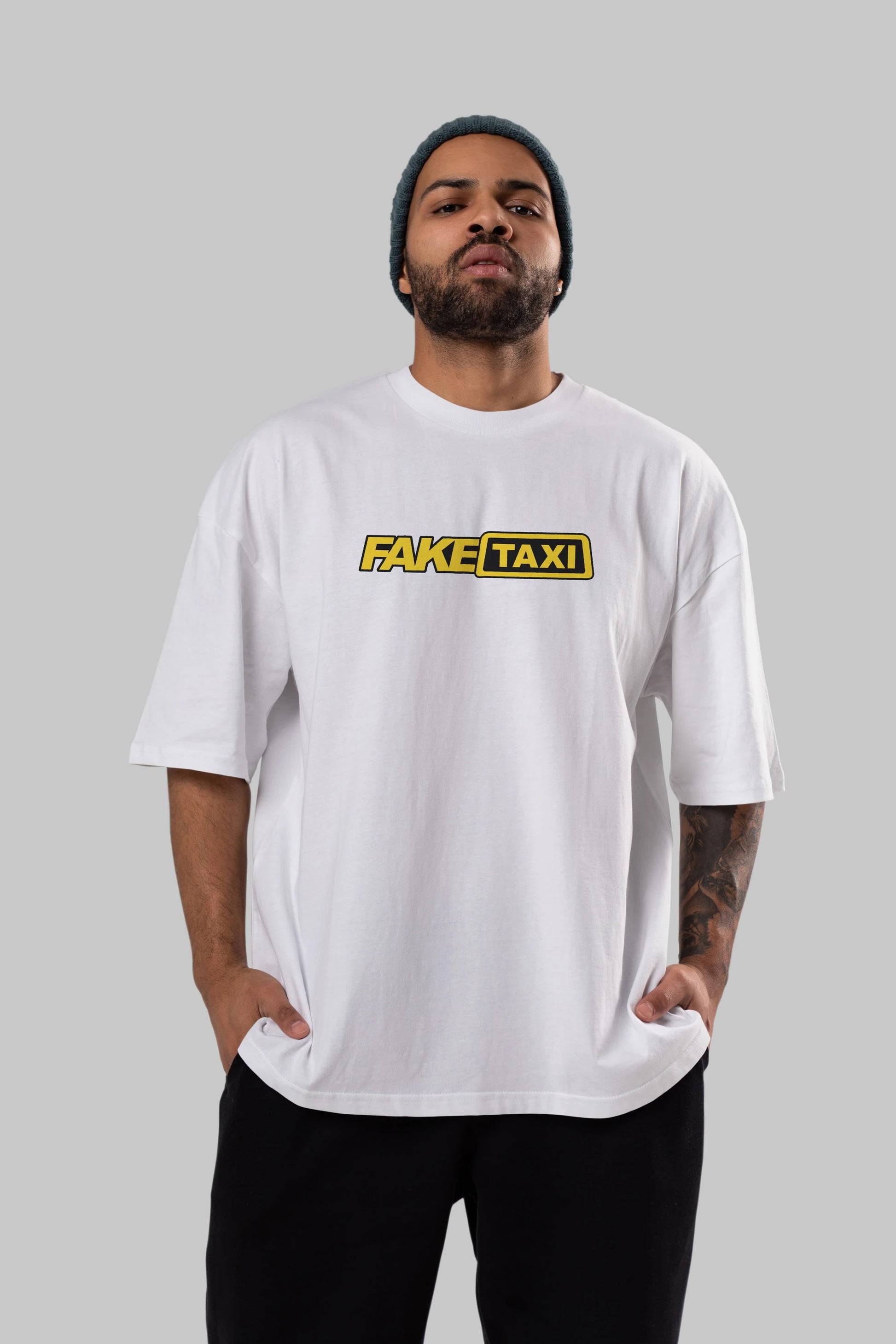 Fake Taxi Ön Baskılı Oversize t-shirt %100 pamuk Erkek Kadın Unisex
