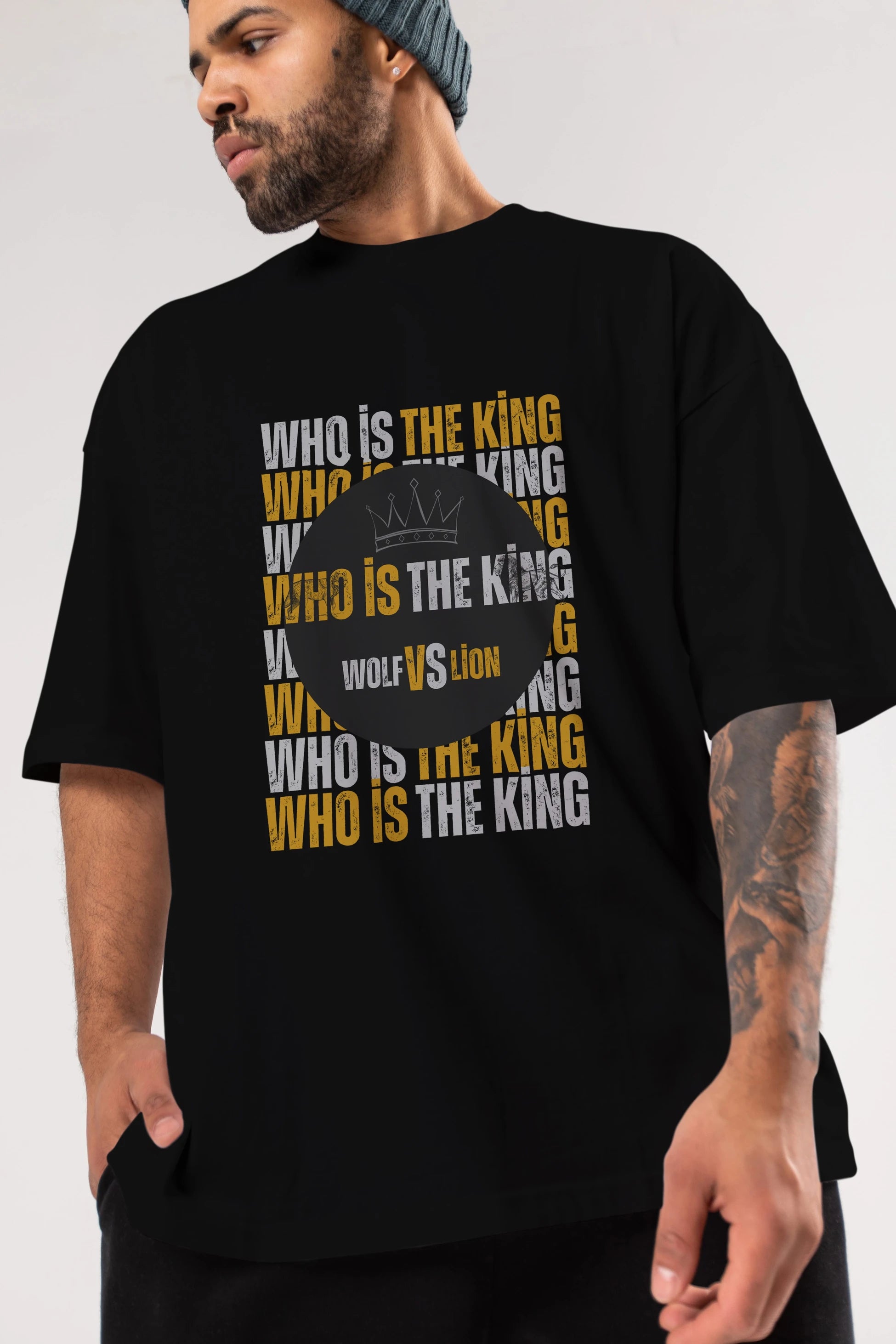 Who Is The King Yazılı Ön Baskılı Oversize t-shirt Erkek Kadın Unisex